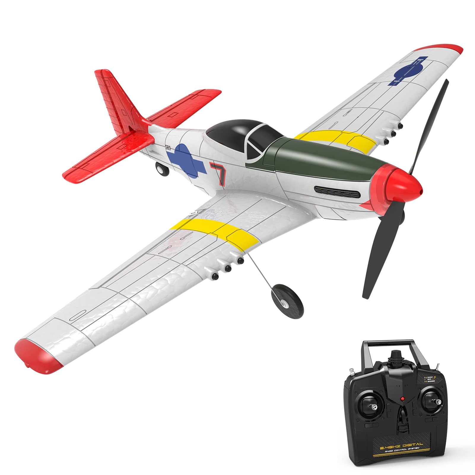 GoolRC 2.4GHz 4CH Remote Control Airplane - Ready to Fly RC Plane with 6-Axis Gyro, One-Key Aerobatic & U-Turn - RC Aircraft Toy for Adults & Kids - Perfect for Outdoor Play, Birthday Gifts & Hobby Flying