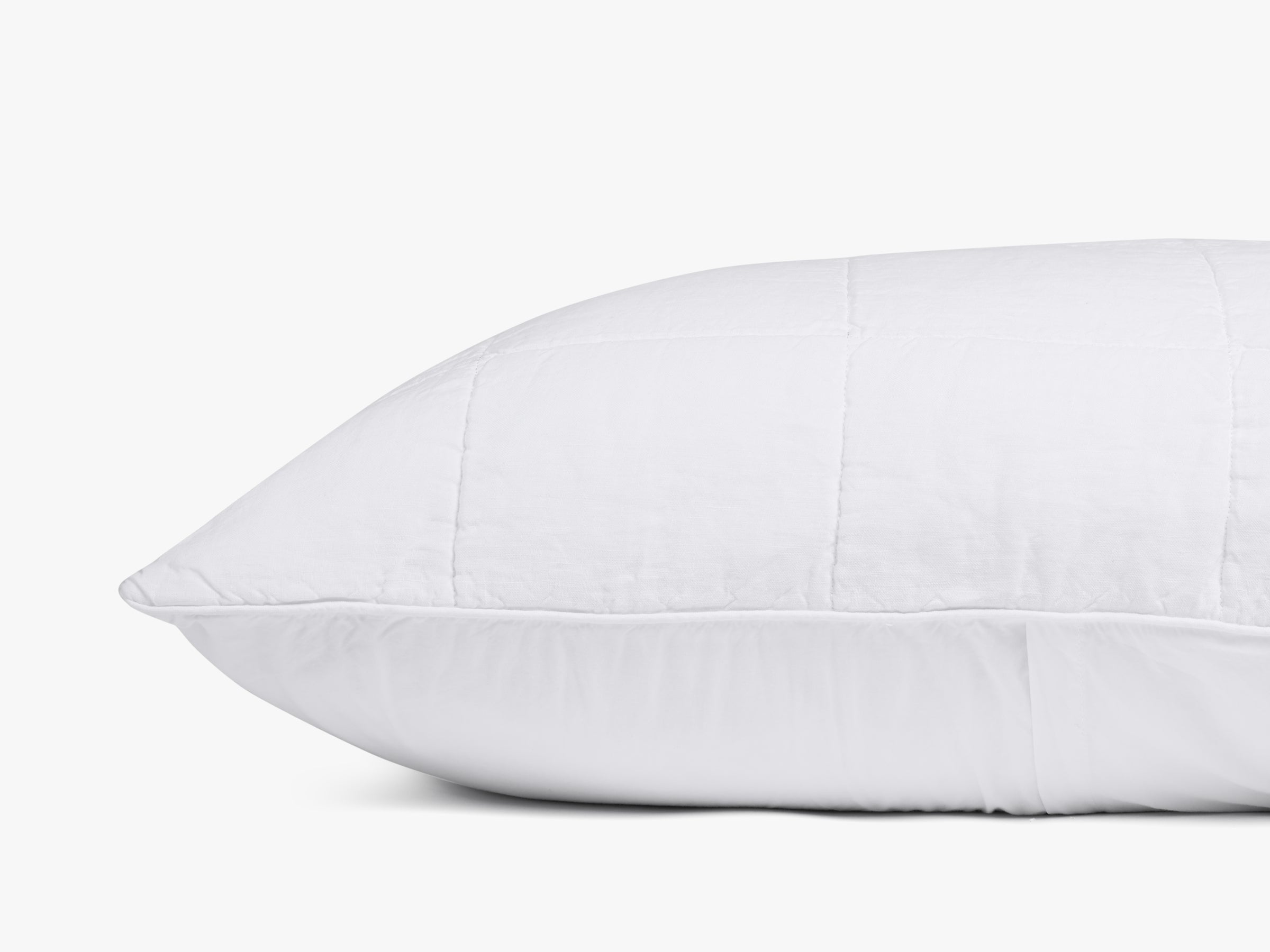 Linen Box Quilted Euro Sham Pillow Cover - White 20x26 Inch - Premium Cotton Linen Blend for Bedroom Decor - Perfect for Master Bedroom, Guest Room & Hotel Styling