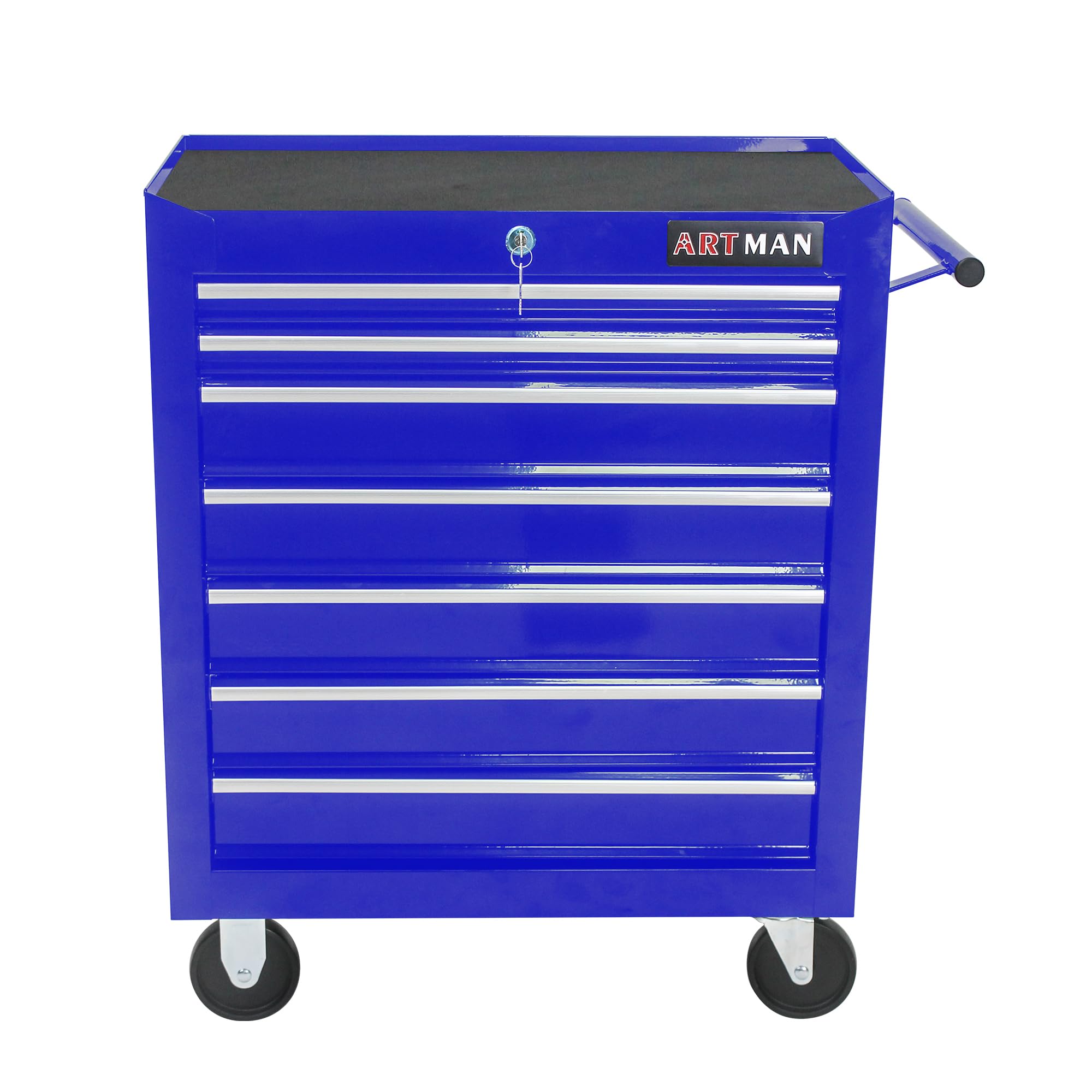 Campfun 7-Drawer Rolling Tool Cart - Heavy Duty Metal Tool Storage Organizer with Locking Wheels & Interlock System - Multifunctional Mechanic Tool Chest for Garage, Workshop, Auto Repair | Perfect for Tool Organization & Mobile Workstations