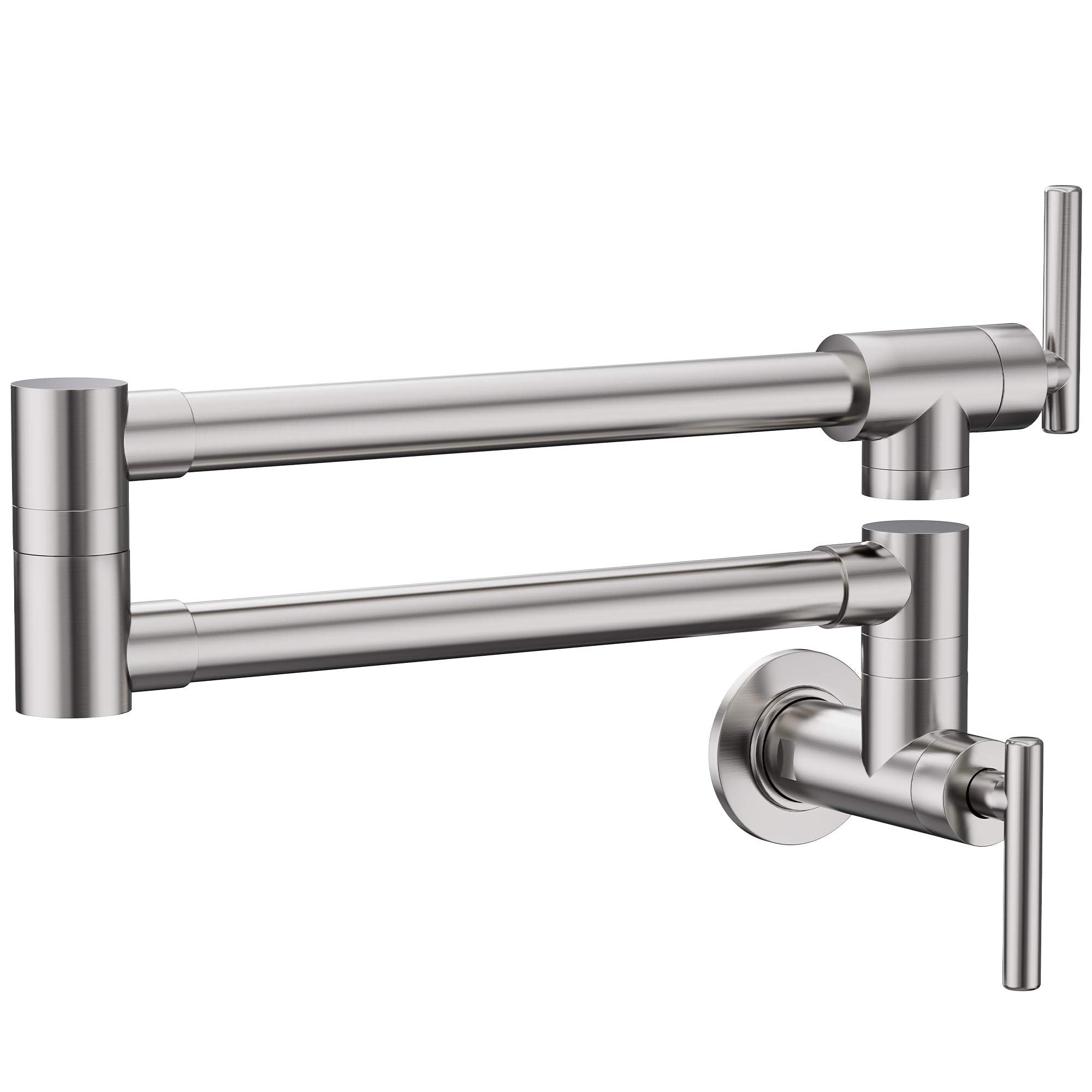 Commercial Brushed Nickel Wall Mount Pot Filler Faucet - Lead-Free Stove Faucet for Kitchen, Perfect for Cooking, Filling Pots & Pans