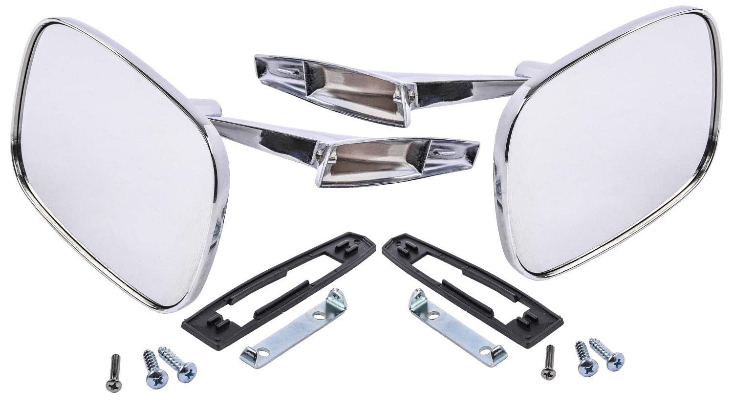 JEGS 90338K GM Door Mirror Kit - Replacement Side View Mirror for 1968-1972 GM Cars (Chevrolet, Pontiac, Oldsmobile) | Perfect for Classic Car Restoration & Vintage Vehicle Safety