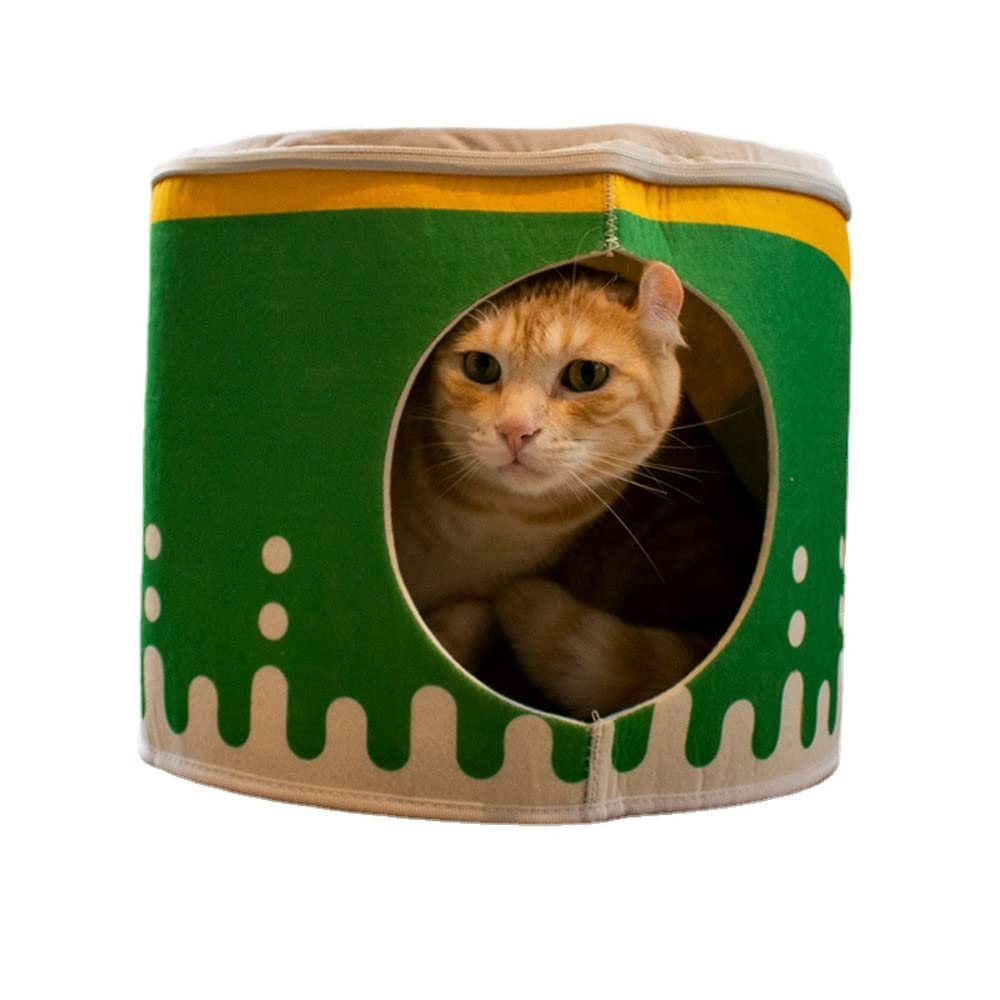 Burger & French Fries Shaped Cat House - Washable, Convertible Pet Bed for Cats & Dogs, Easy to Clean Removable Cover - Perfect for Playtime, Napping & Home Decor