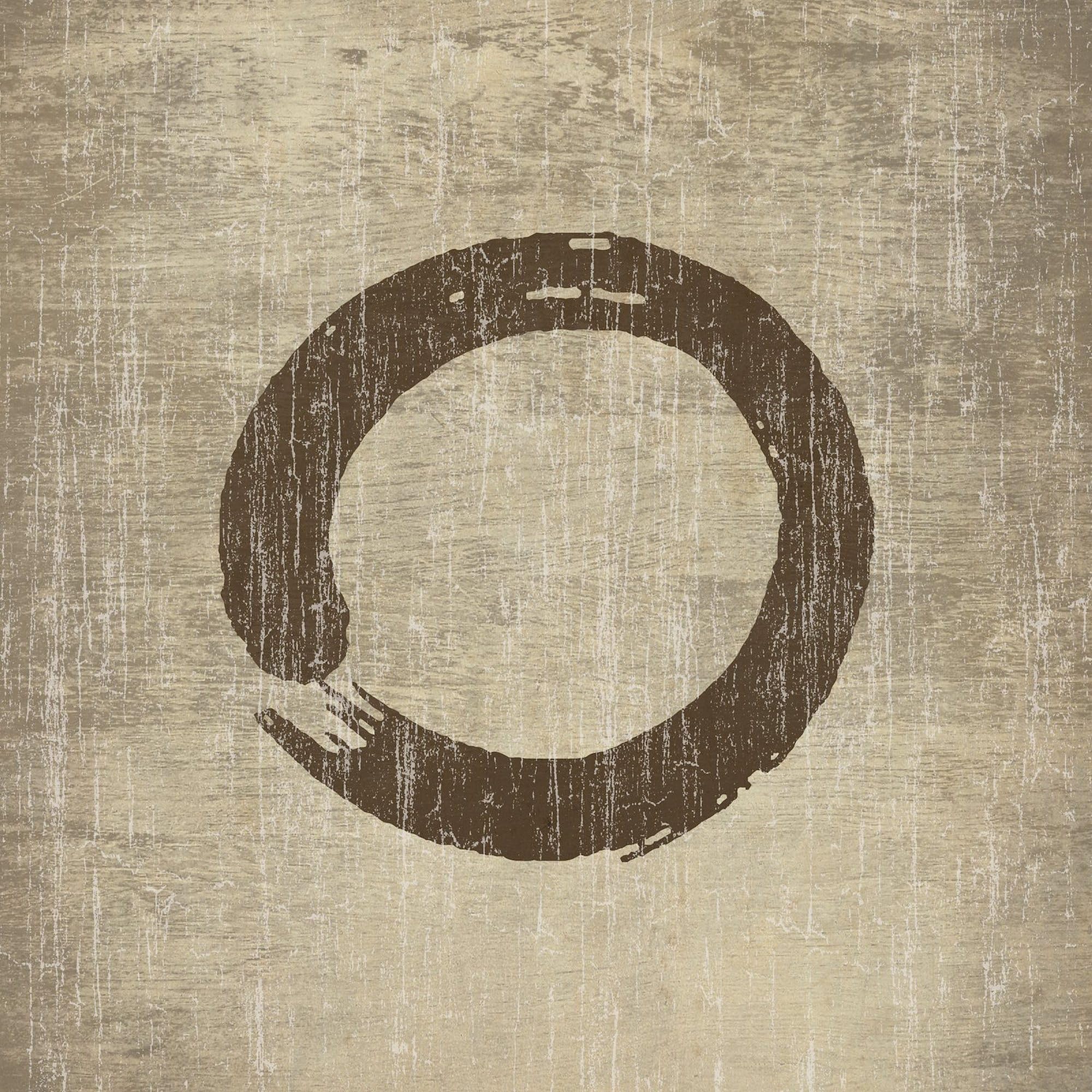 Vintage Enso Symbol Square Sticker - 3