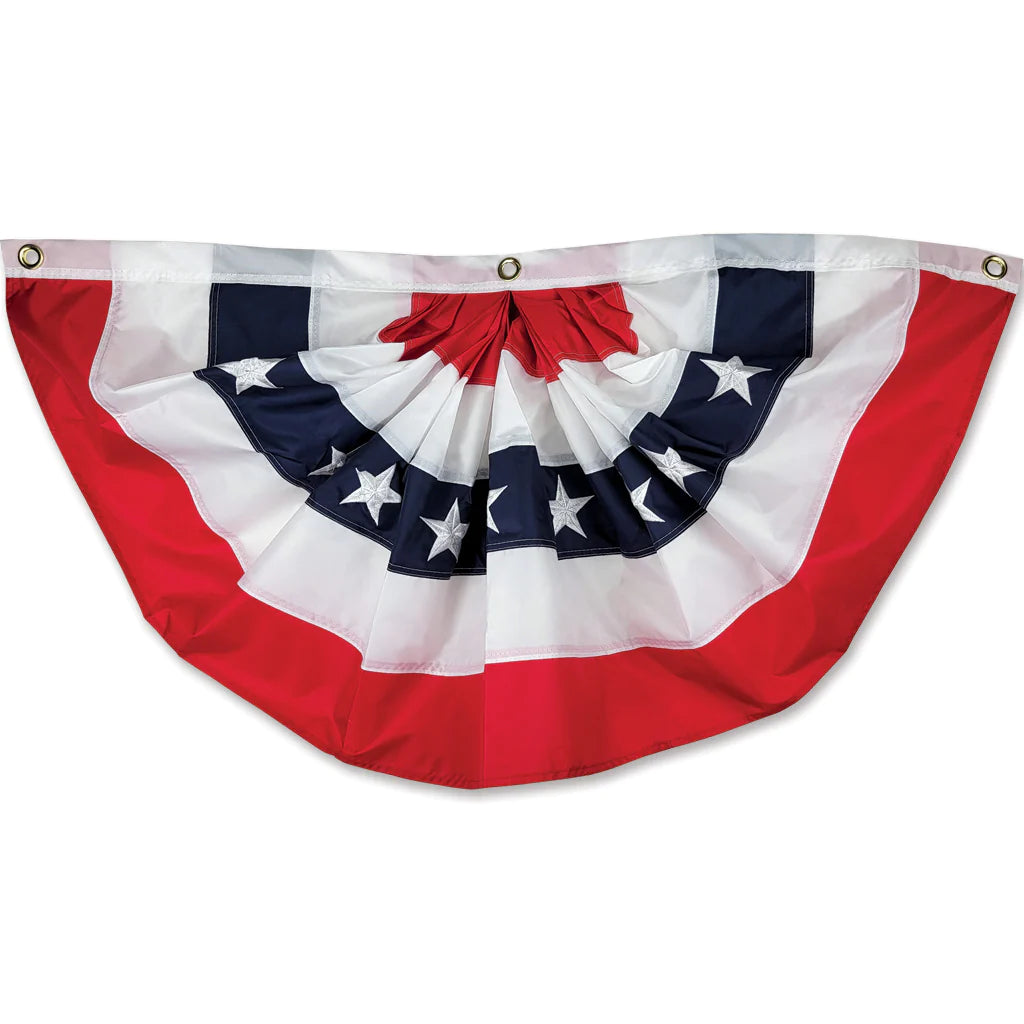 36 Inch Patriotic Bunting - Red White & Blue Decorative Flag for 4th of July, Memorial Day & Outdoor Party Decorations