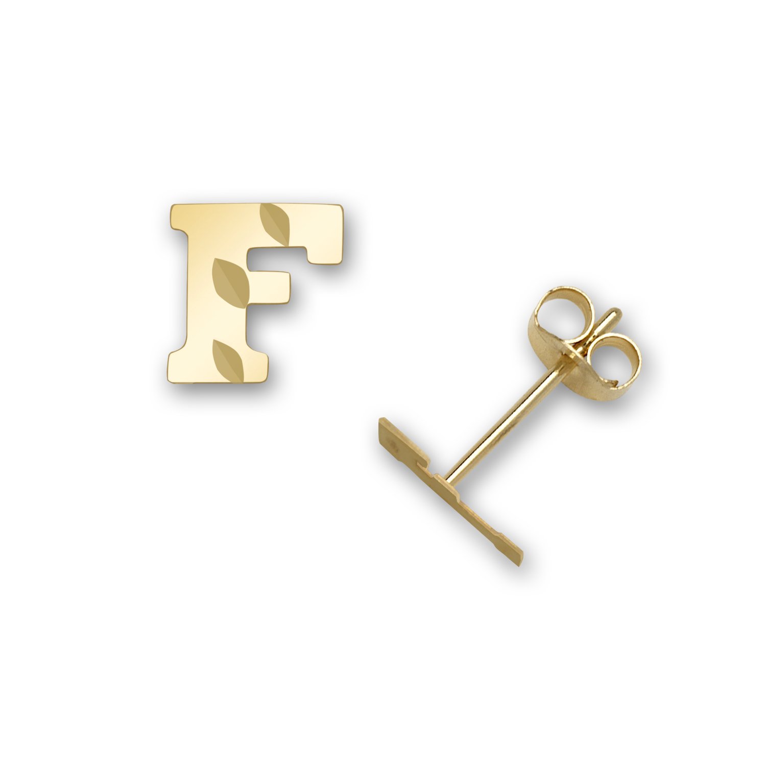 14K Gold Personalized Monogram Initial Earrings for Boys & Girls - Custom Letter Name Jewelry in Yellow Gold - Choose Initials & Styles - Perfect for Birthdays, Gifts & Special Occasions