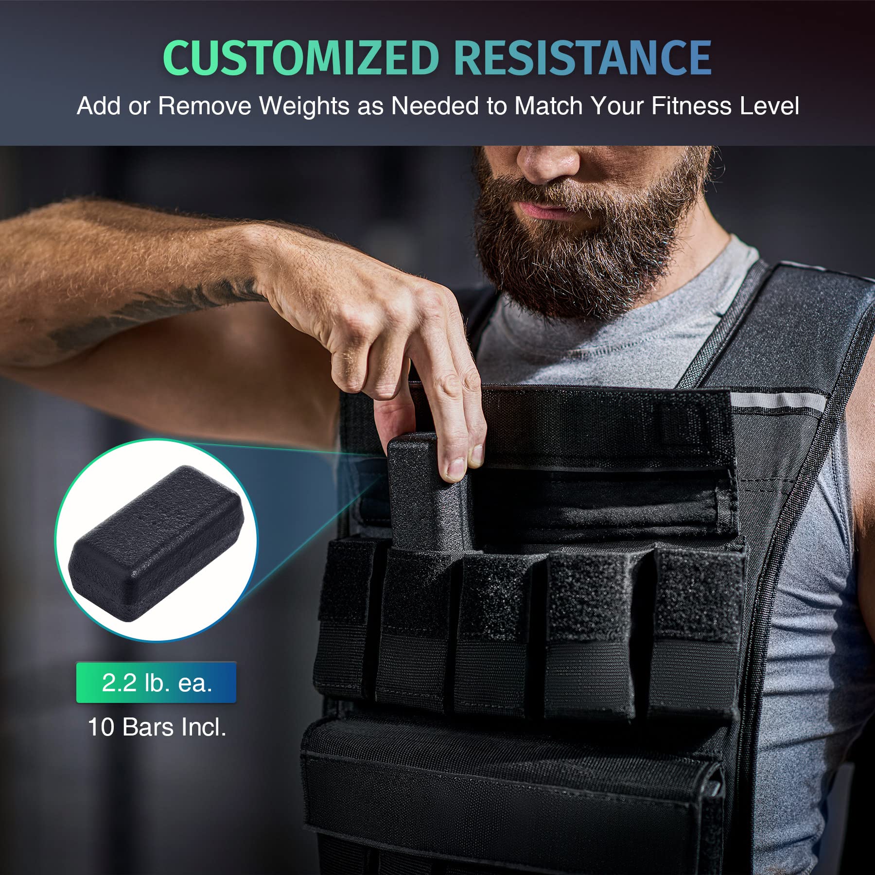 ZELUS Adjustable Weighted Vest 23lb/30lb/60lb for Men - Strength Training, Cardio Workouts & Weight Loss - Perfect for Home Gym, Running & Fitness Training