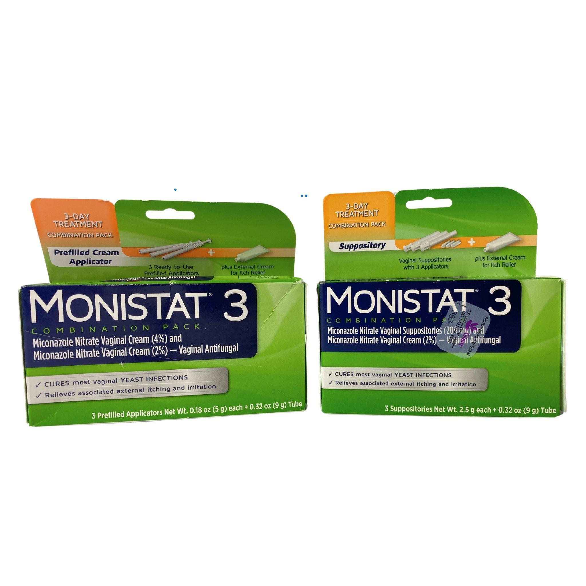 Monistat 3-Day Yeast Infection Treatment Kit - 32 Count (Vaginal Cream & Suppository) for Women's Intimate Care - Perfect for Travel & Home Use