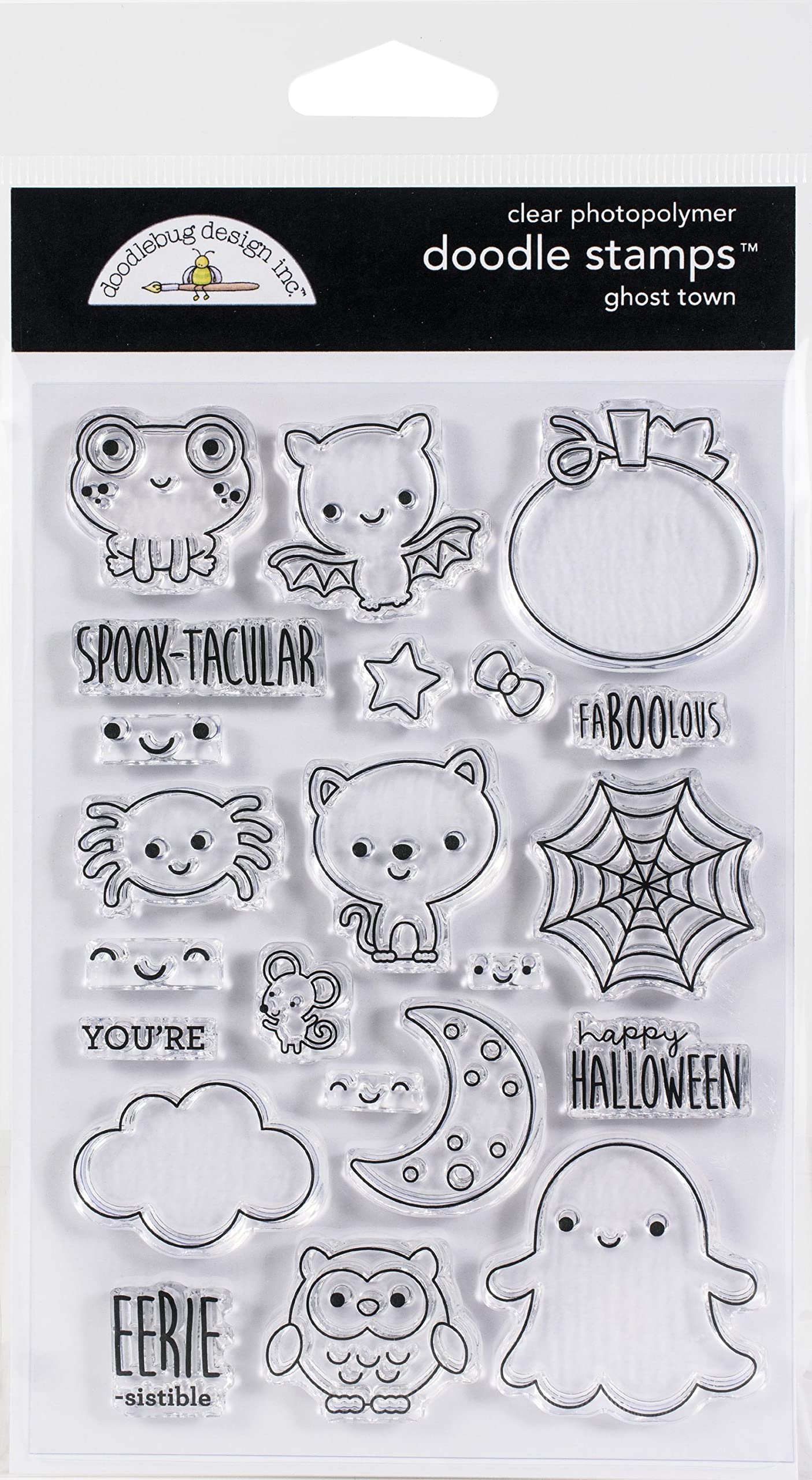 Doodlebug DOODLE STAMPS CLEAR GHOST TOWN - Scrapbooking Stamps for Card Making, DIY Crafts, and Memory Albums | Perfect for Halloween, Spooky Themes, and Vintage Projects