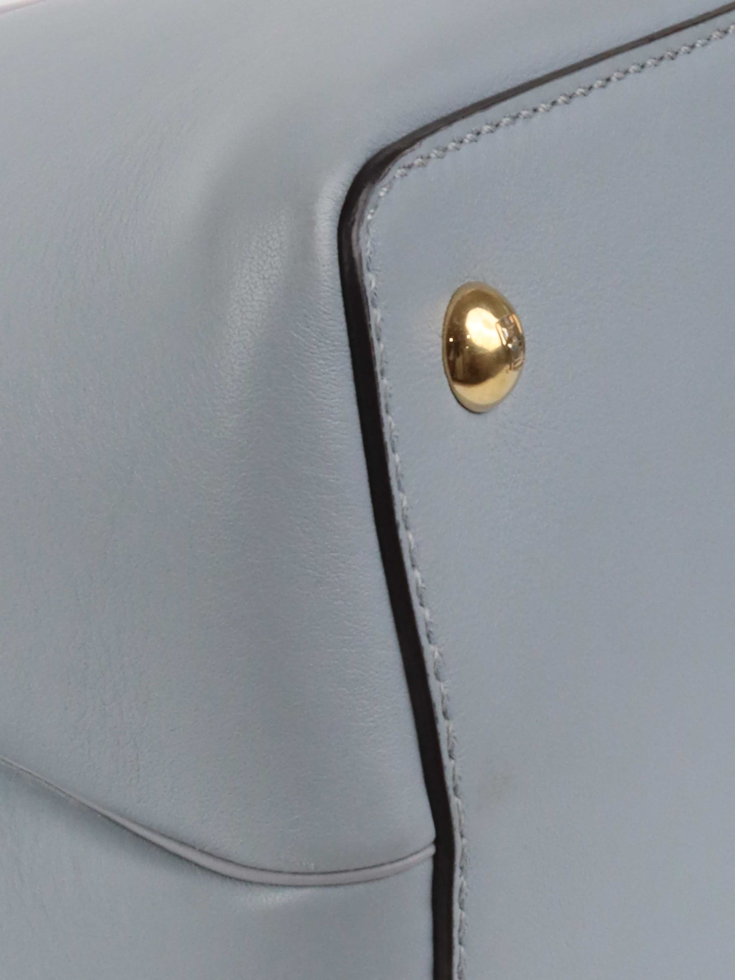 Fendi 2Jours Shoulder Bag in Pale Blue | Luxury Leather Handbag for Women | Perfect for Work, Travel & Everyday Use