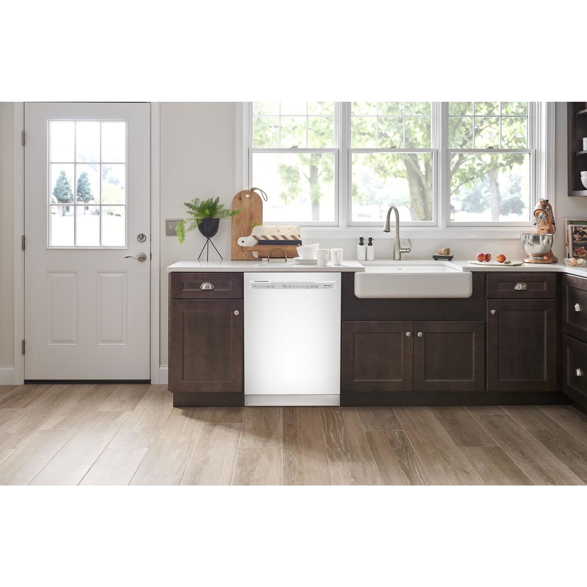 KitchenAid KDFE104KWH Built-in Dishwasher - 24 Inch White Energy Star Certified for Modern Kitchens | Perfect for Small Families & Daily Dish Cleaning