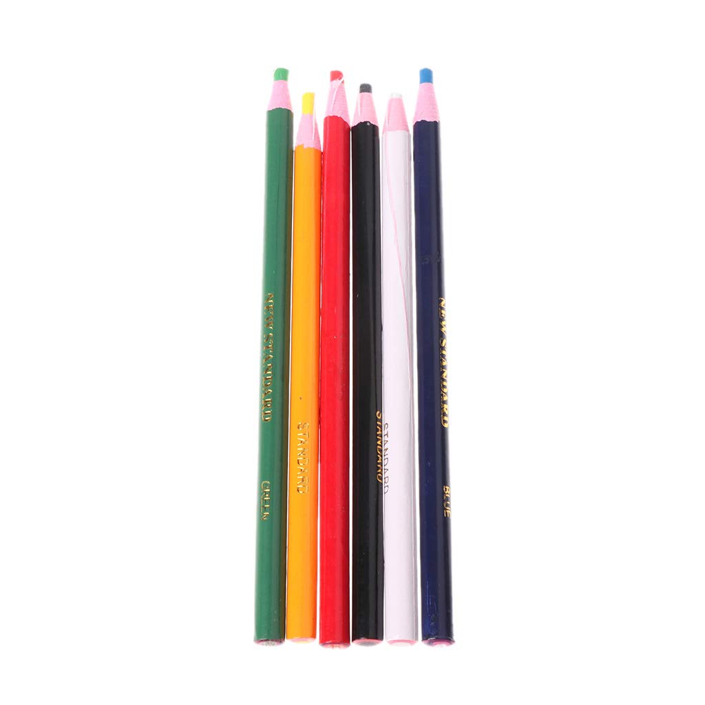 6-Color China Marking Pencils for Metal, Glass, Fabric - Grease & Wax Resistant - Bulk Pack for DIY, Crafts & Industrial Marking