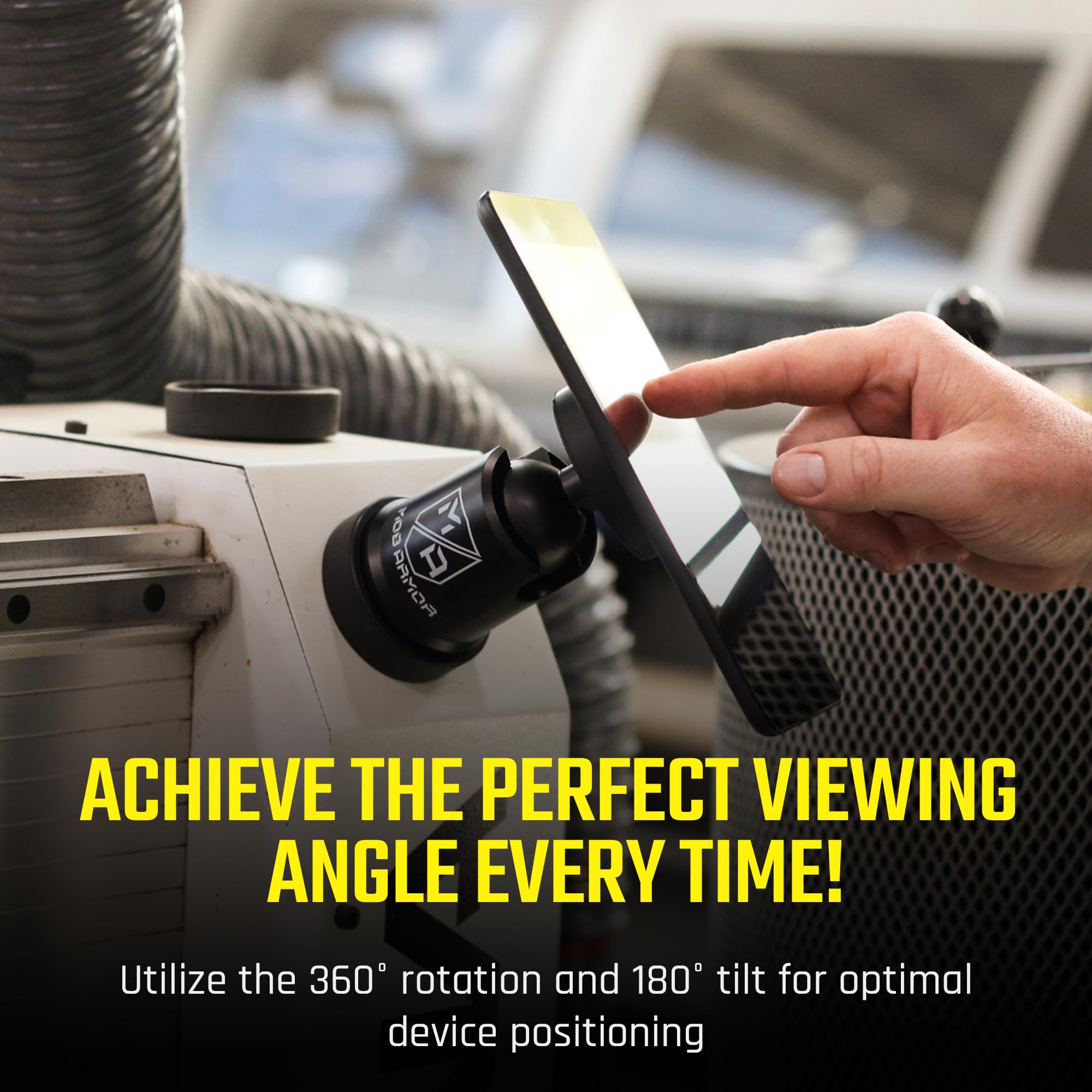 Mob Armor Tabnetic Maxx - Universal Magnetic Tablet Mount for Trucks, Cars, RVs & Heavy Equipment | Strong Adhesive Mounting | Compatible with iPad, Samsung Tablets & Phones | Perfect for GPS Navigation, Dash Cam & Hands-Free Driving