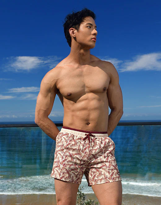 2eros Pastel Hawaii 3 Swim Shorts for Men - Quick Dry Beach Swimwear with Pockets - Perfect for Swimming, Surfing & Summer Vacations