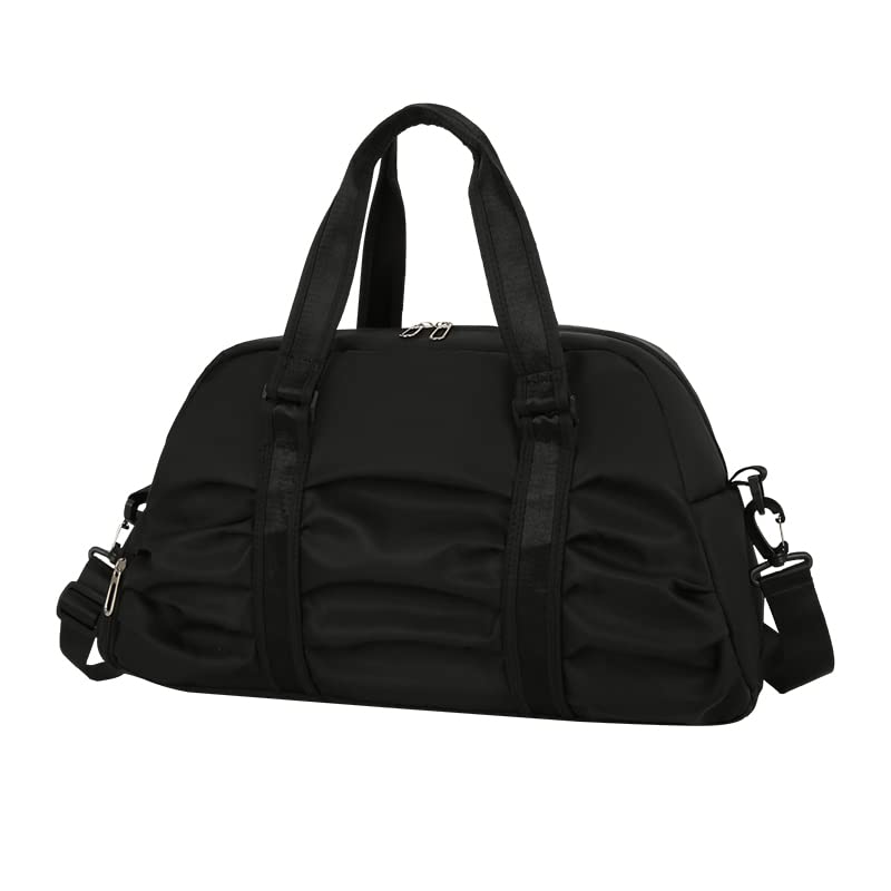 Stylish Weekender Travel Bags for Women - Large Carry On Duffle Bag with Spacious Compartments | Perfect Overnight Tote, Gym Bag & Sports Accessories (Black) - Ideal for Weekend Getaways, Business Trips & Fitness Workouts
