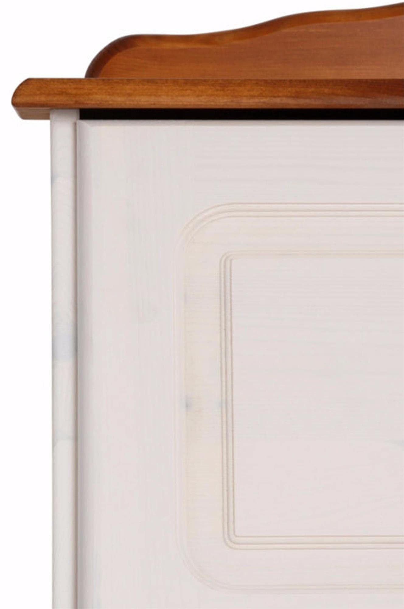 REALROOMS Chester Solid Wood Storage Desk with Bottom Closed Storage Cabinet - White & Honey Finish | Home Office, Study Room, Dormitory Furniture for Organization & Workspace