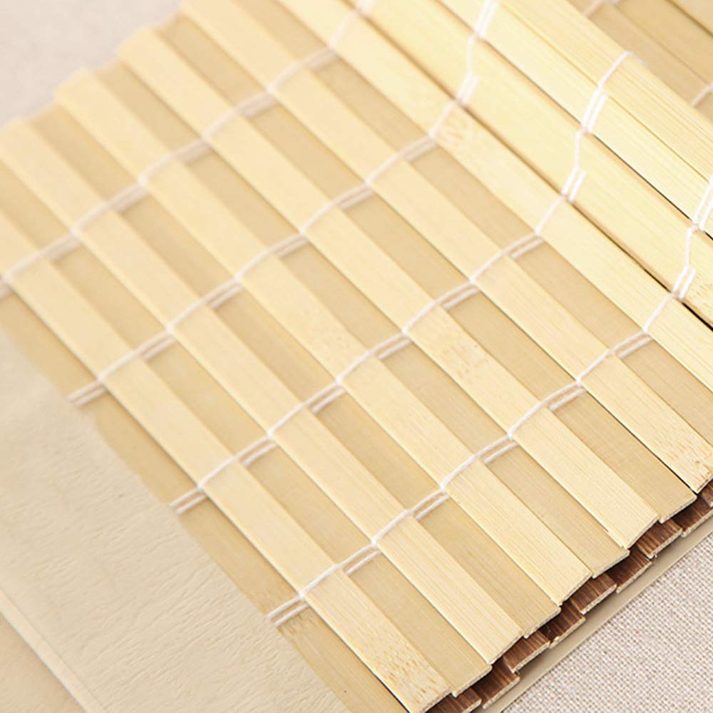 LETAU Cordless Bamboo Wood Window Blinds - Light Filtering Roller Shades for Home & Office - Natural Privacy Shades for Living Room, Bedroom, Kitchen (Pattern 1) - Easy Installation & Eco-Friendly Window Treatment