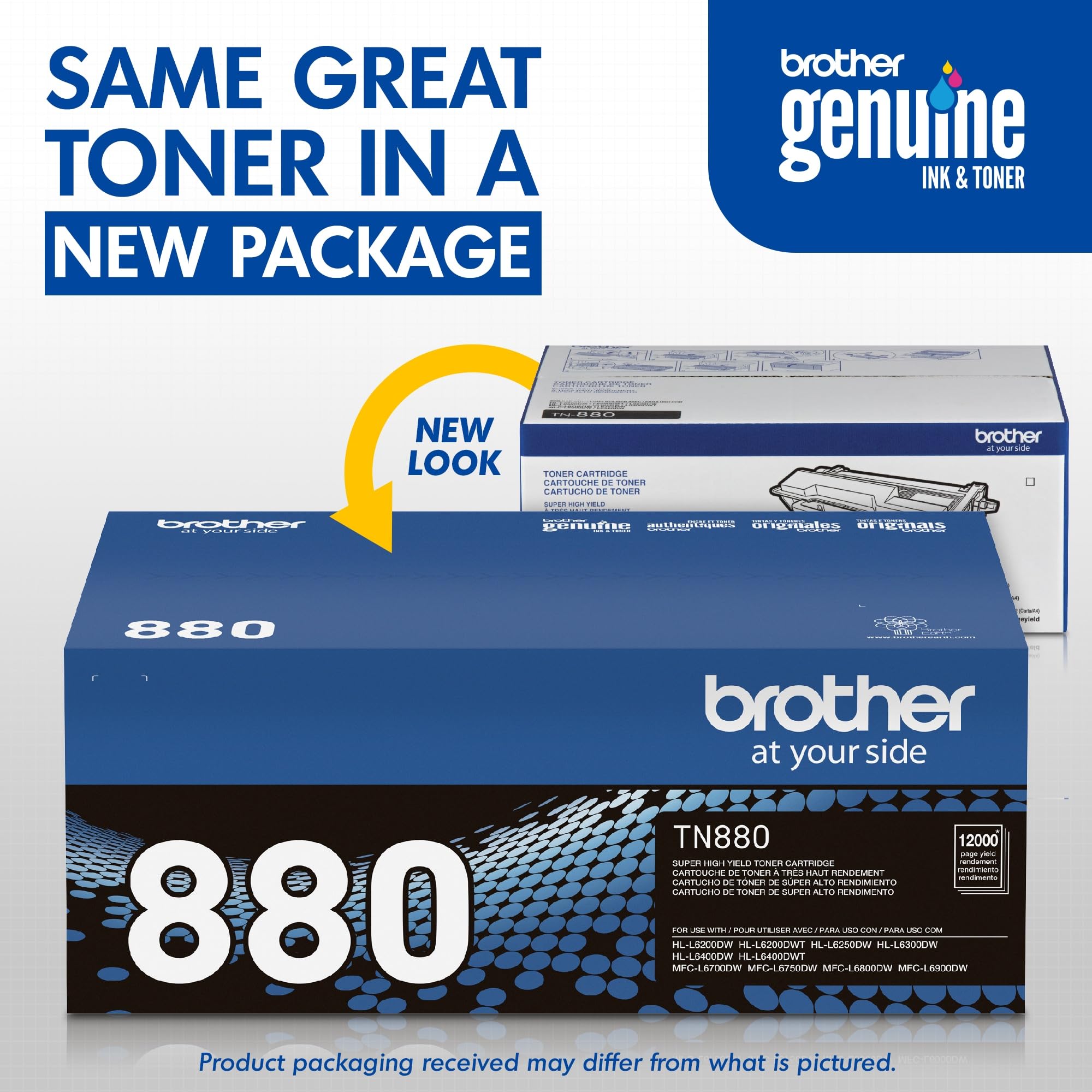 Brother TN880 Genuine Super High Yield Black Toner Cartridge - Replacement for Brother Printers, 12,000 Page Yield, Amazon Dash Replenishment Compatible - Ideal for Office, Home & High-Volume Printing Needs
