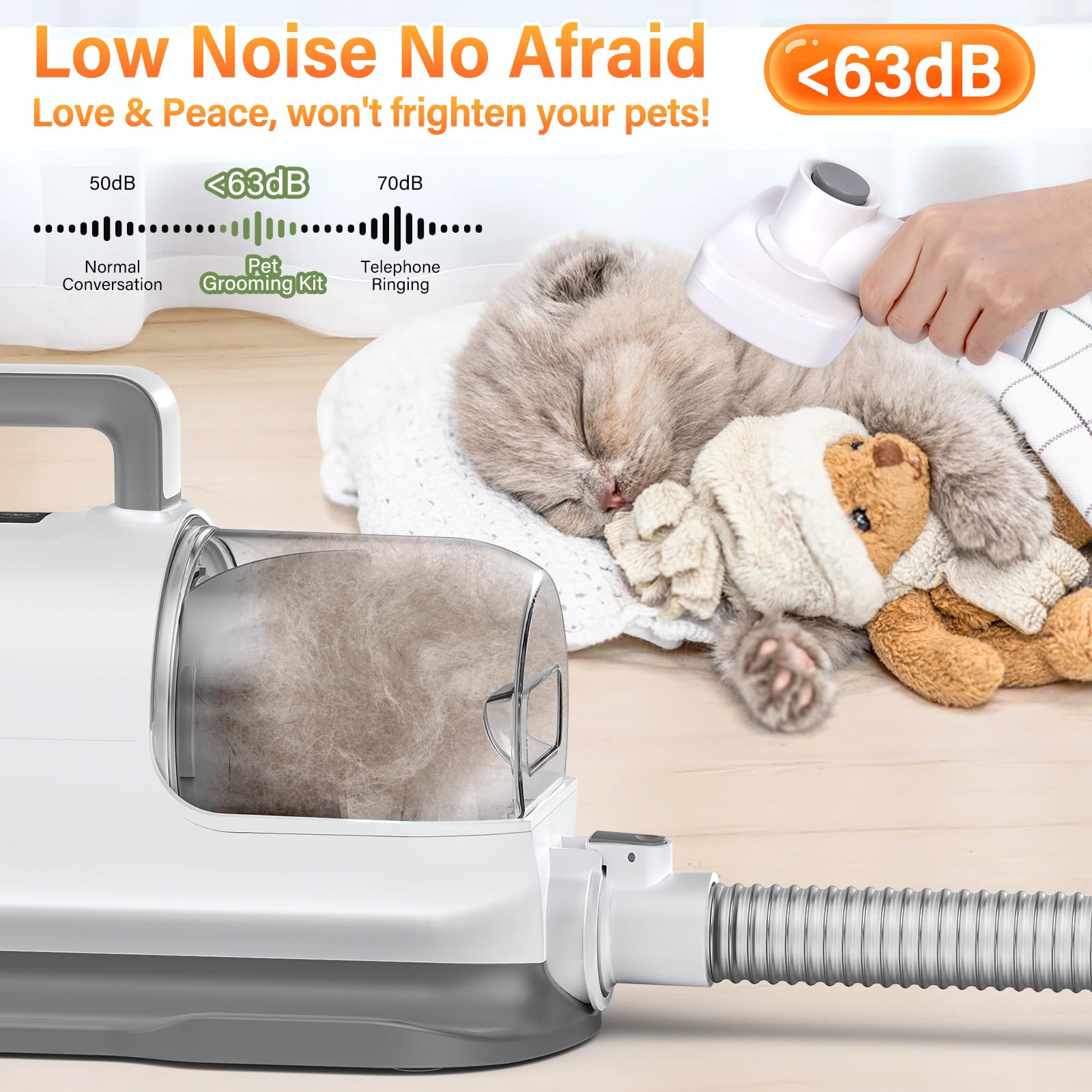 3 in 1 Dog Grooming Kit - Vacuum & Dryer for Pet Hair Removal at Home