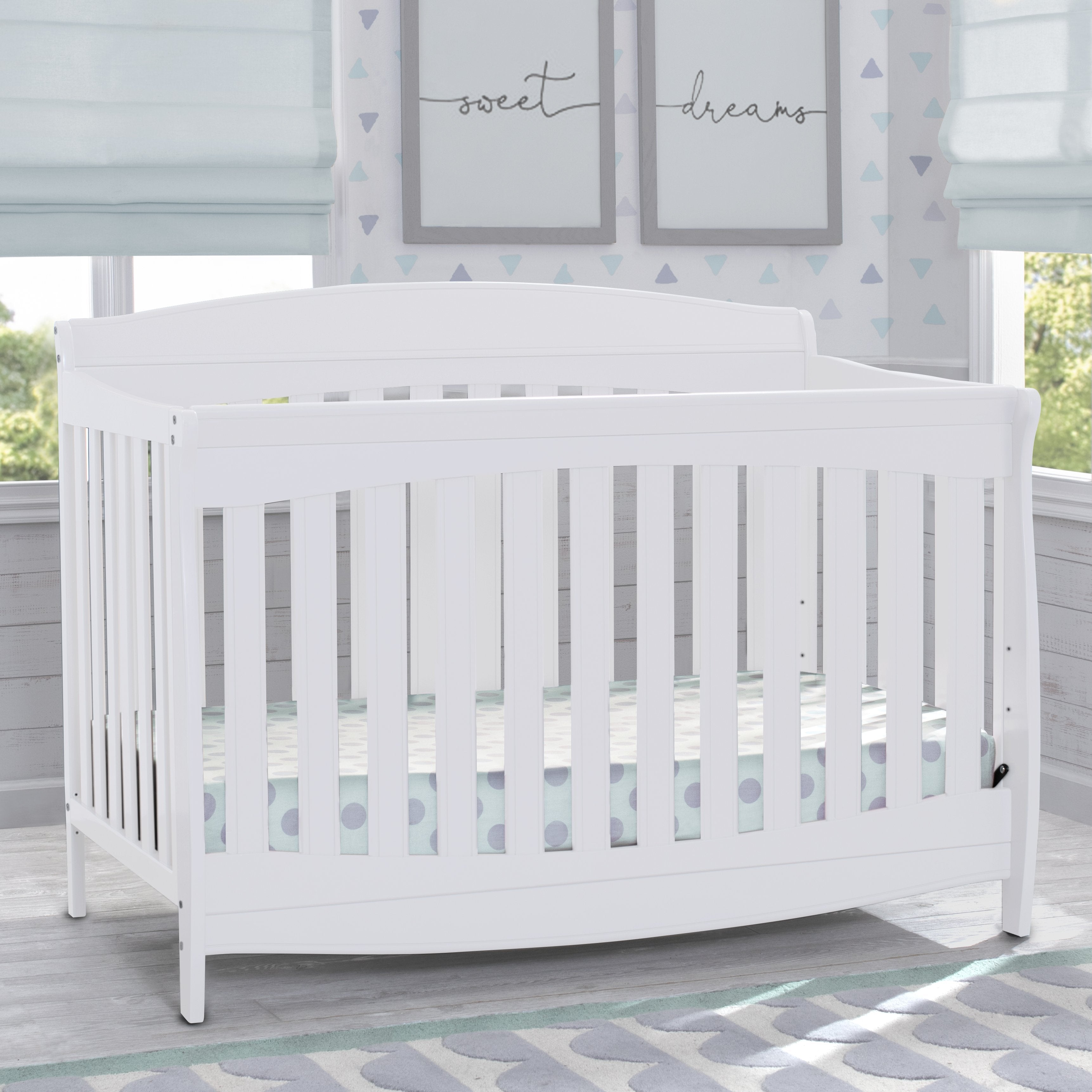 Colton 6-in-1 Convertible Baby Crib - Toddler Bed, Daybed & Full-Size Bed - Safe Nursery Furniture for Newborn to Teen - Perfect for Modern Nurseries & Kids' Bedrooms