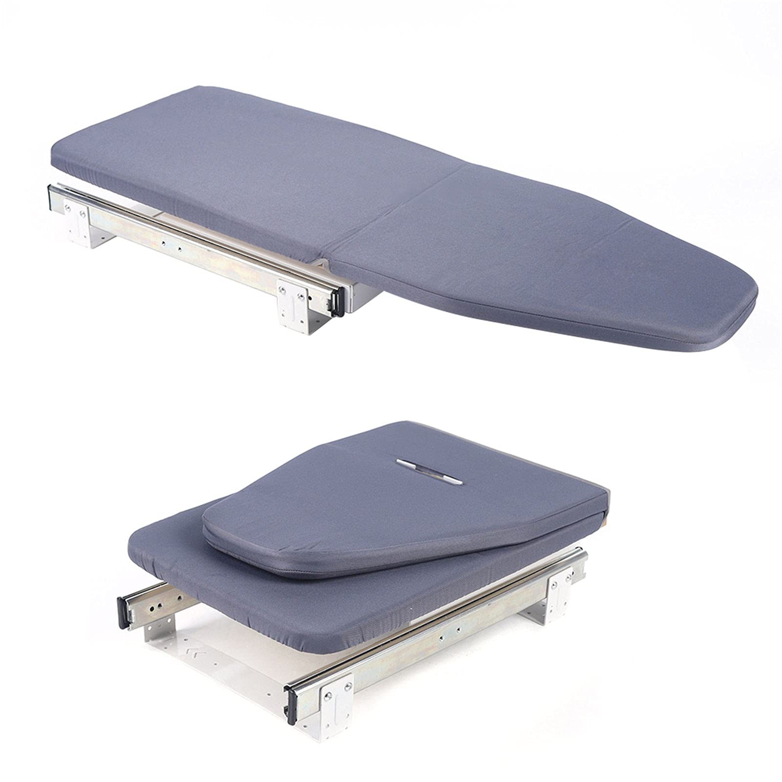 Wall Mounted Retractable Ironing Board - Space Saving Foldable Pull-Out Design, Gray Cabinet Ironing Board for Wardrobe & Laundry Room - Perfect for Small Apartments & Closet Organization