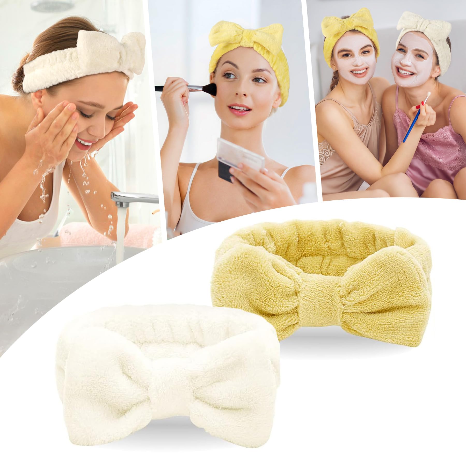 LADES Terry Cloth Headbands for Women - Soft Spa Hair Bands for Face Washing, Skincare, Makeup & Beauty Routine | Perfect for Bathroom, Salon & Home Spa Use