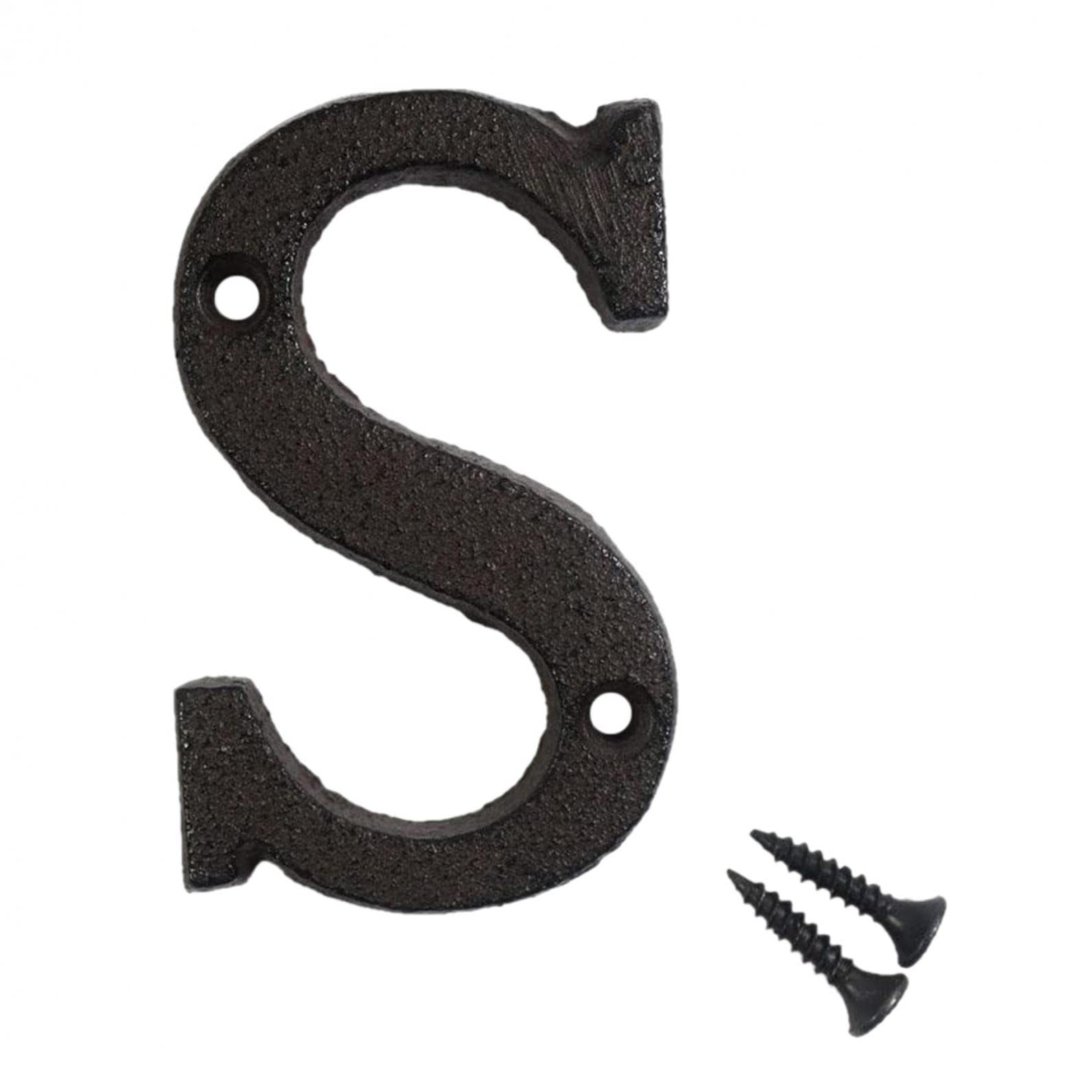 Vintage Iron House Number Letters - Creative Metal Cast DIY Home Decor for Front Door, Mailbox & Garden (S, One Size) - Perfect for Address Plaques, Porch Signs & Rustic Outdoor Decor