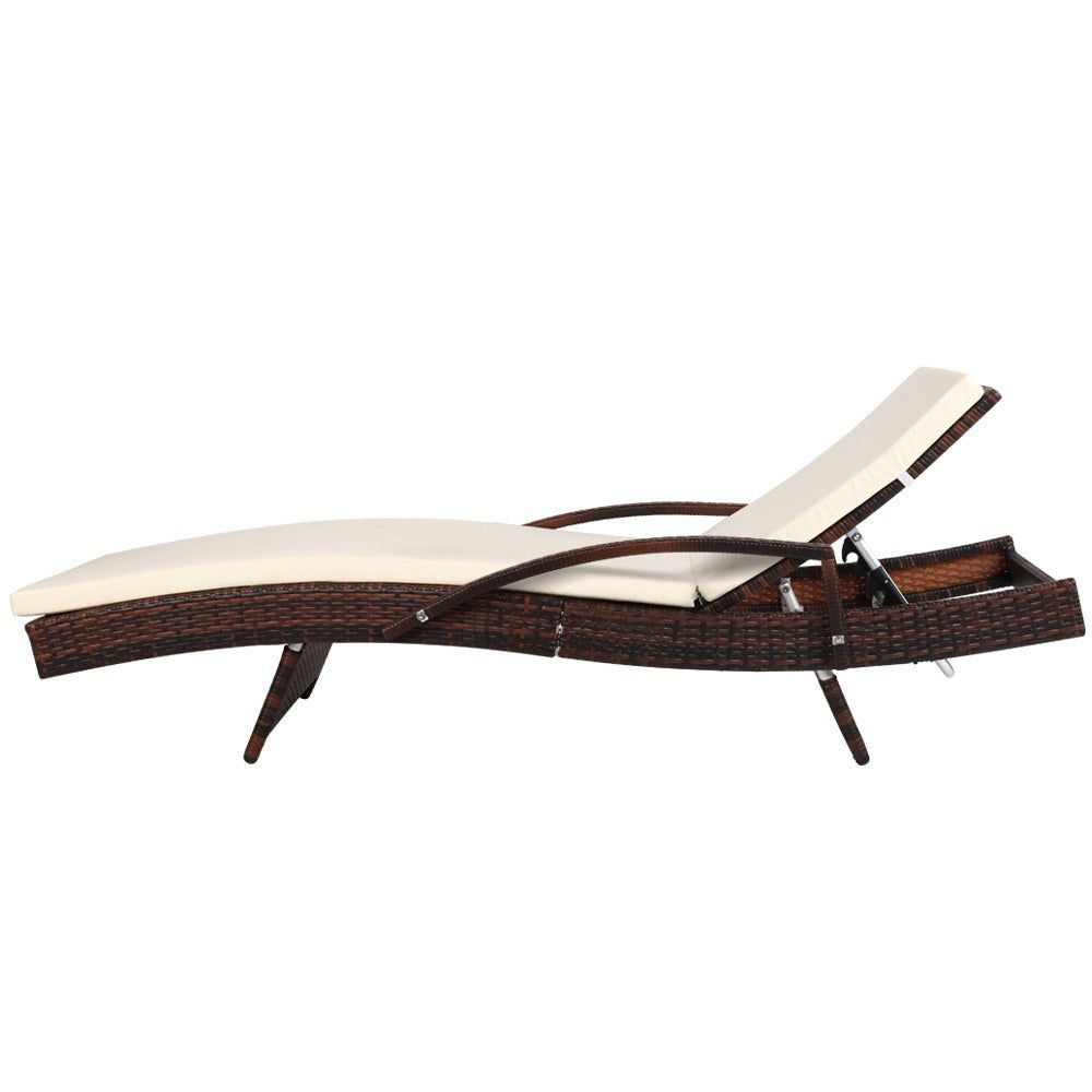 Gardeon 2-Piece Outdoor Sun Lounger Set - Rattan Wicker Patio Daybed for Poolside, Beach & Garden Relaxation