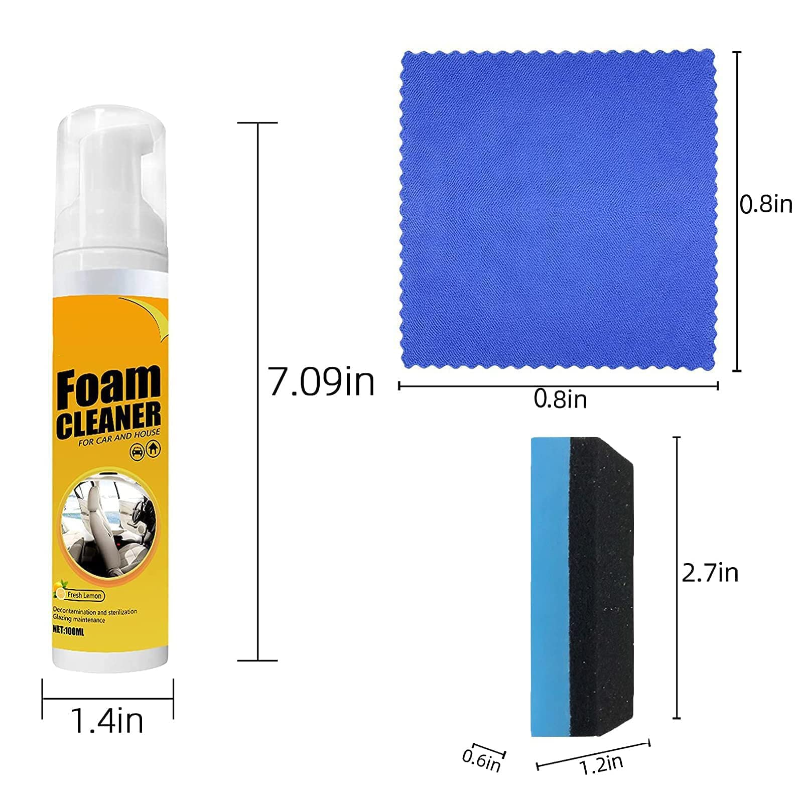 Multipurpose Foam Cleaner Spray - All-Purpose Household & Car Cleaner with Lemon Scent, Strong Degreasing Formula (150ml) | Perfect for Upholstery, Kitchen, Bathroom & Auto Detailing