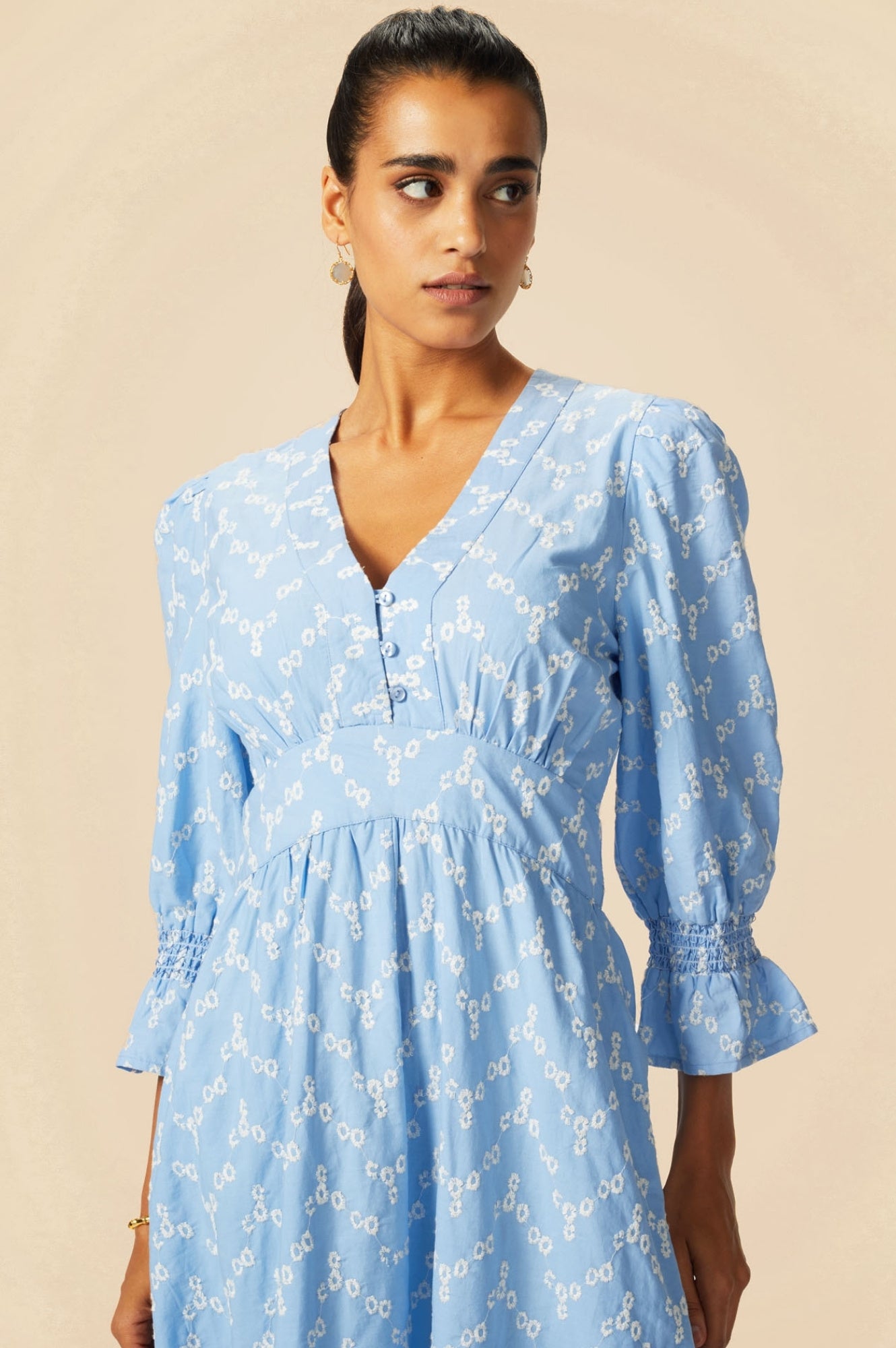 Hadlee Dress | Cornflower Blue Flowy Midi Dress for Women | Perfect for Summer, Beach, and Casual Outings