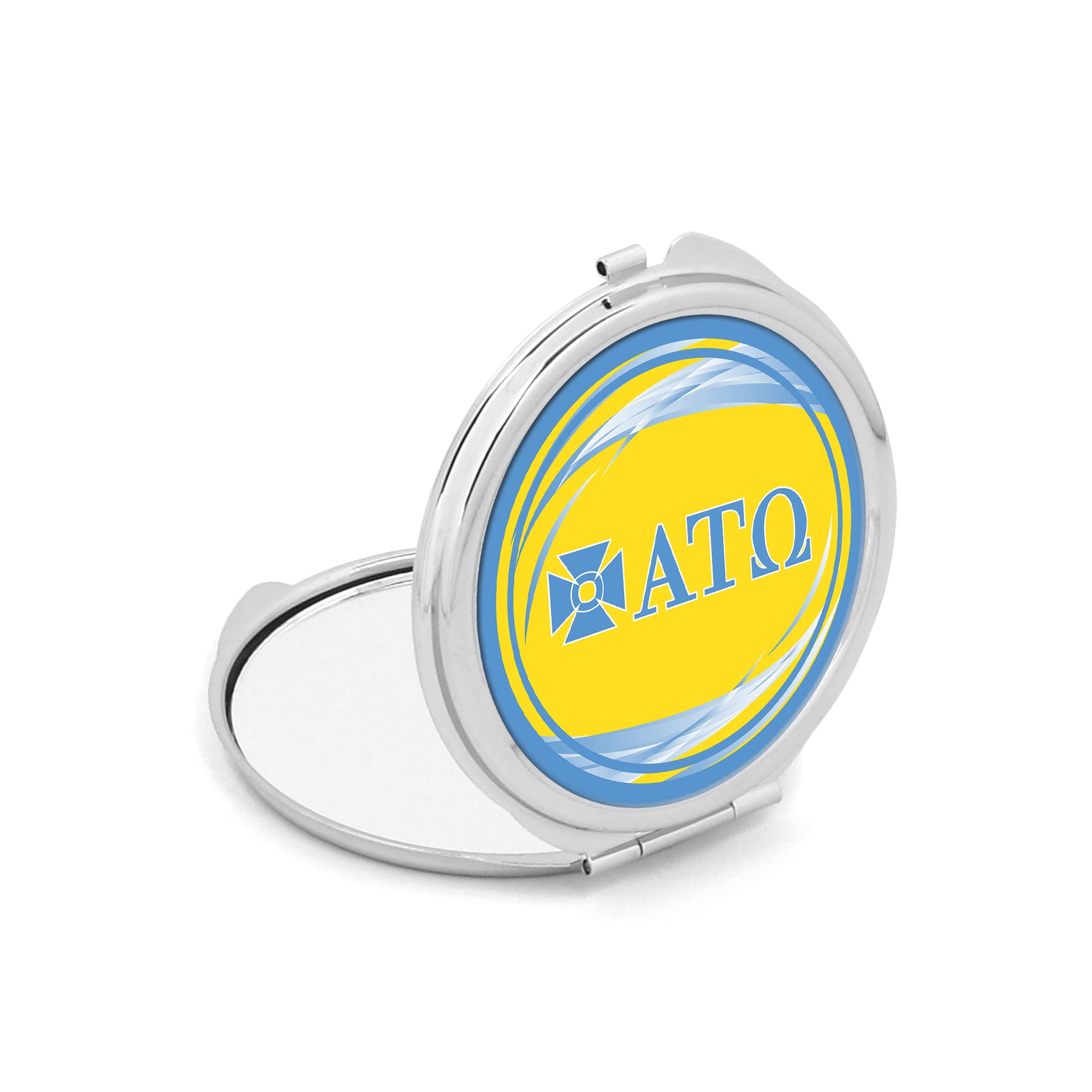 Alpha Tau Omega Fraternity Compact Mirror - Double-Sided Portable Makeup Mirror for Travel, Purse & Dorm (Alpha Tau Omega #2) - Perfect for Cosmetics, Touch-Ups & Fraternity Events