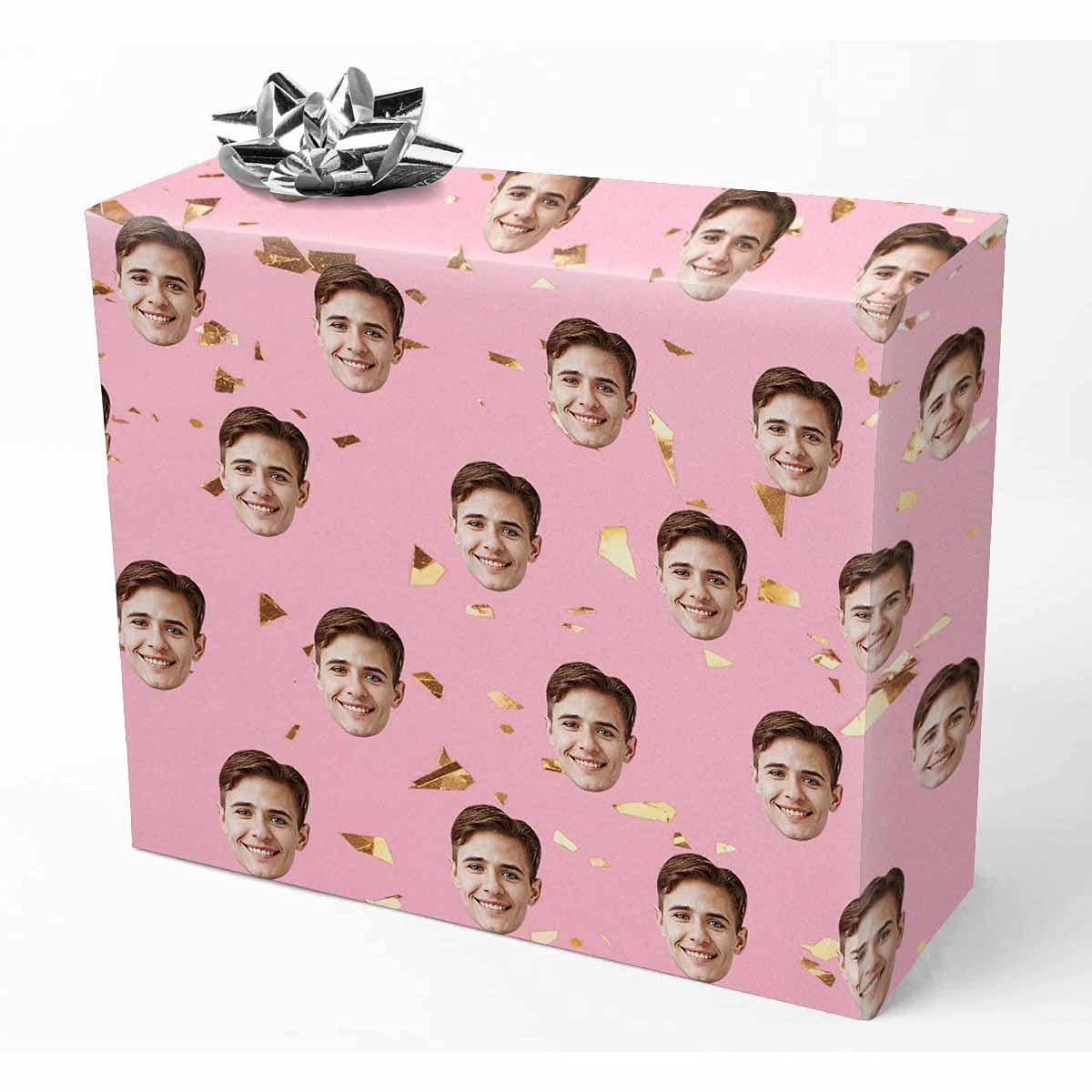 Custom Personalized Birthday Wrapping Paper with Funny Faces - Pink Gift Wrap for Son & Daughter (2 Rolls) | Perfect for Birthday Presents, Party Favors & Special Occasions