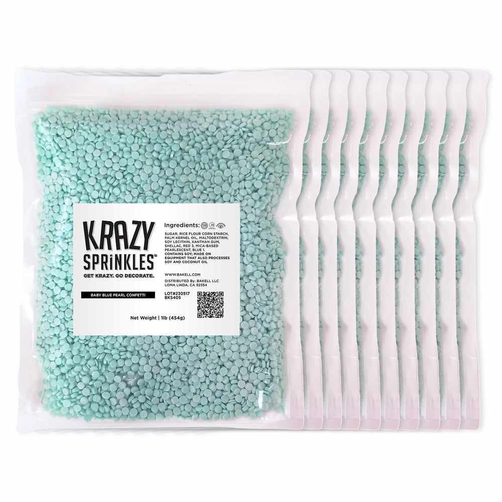 Premium Baby Blue Pearl Confetti Sprinkles for Cake Decorating, Cupcakes, Cookies & Party Supplies – Edible Glitter for Baking & DIY Crafts