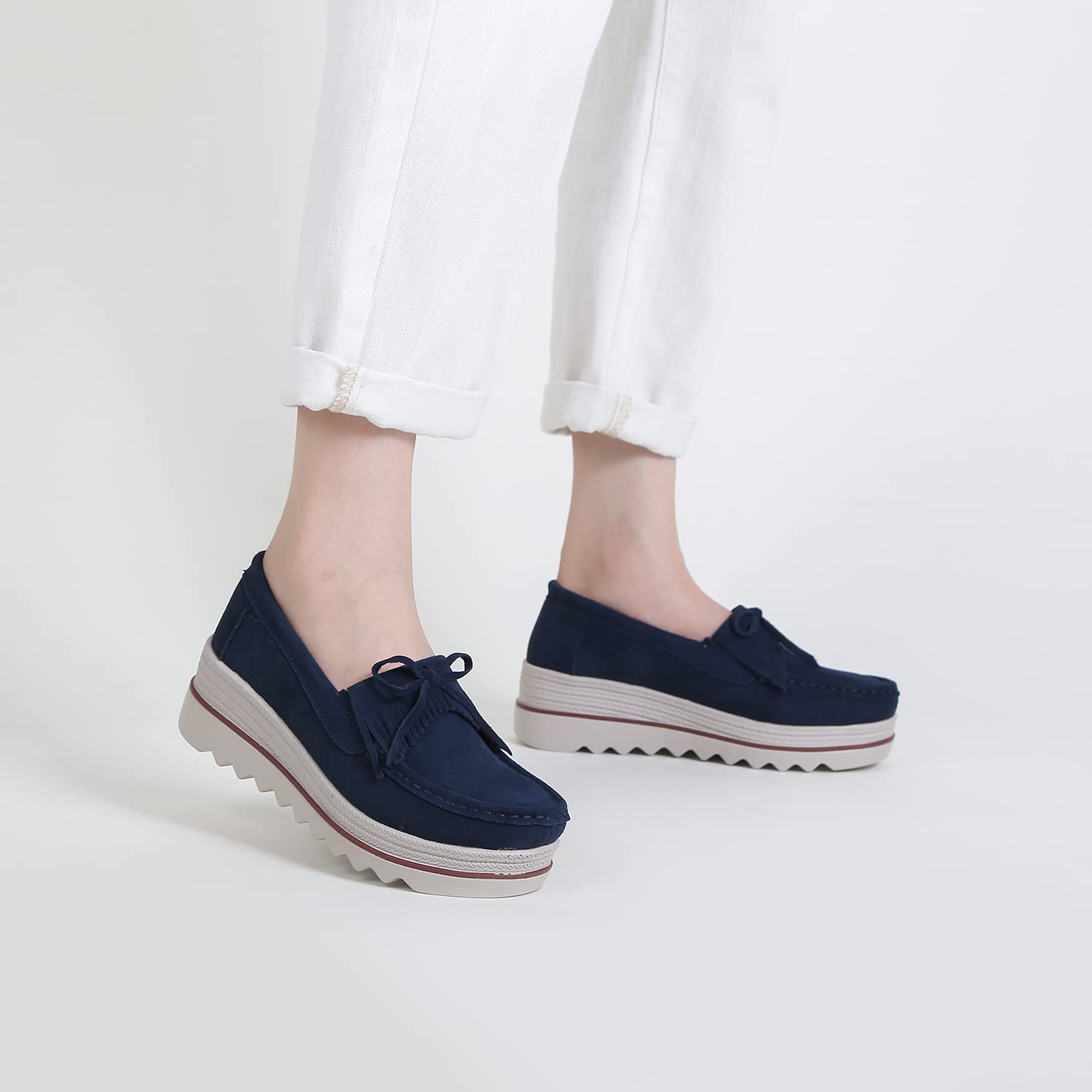 Ruiatoo Women's Slip-On Loafers - Comfortable Thick Soft Platform Shoes for Business Casual & Walking | Office, Travel & Everyday Wear