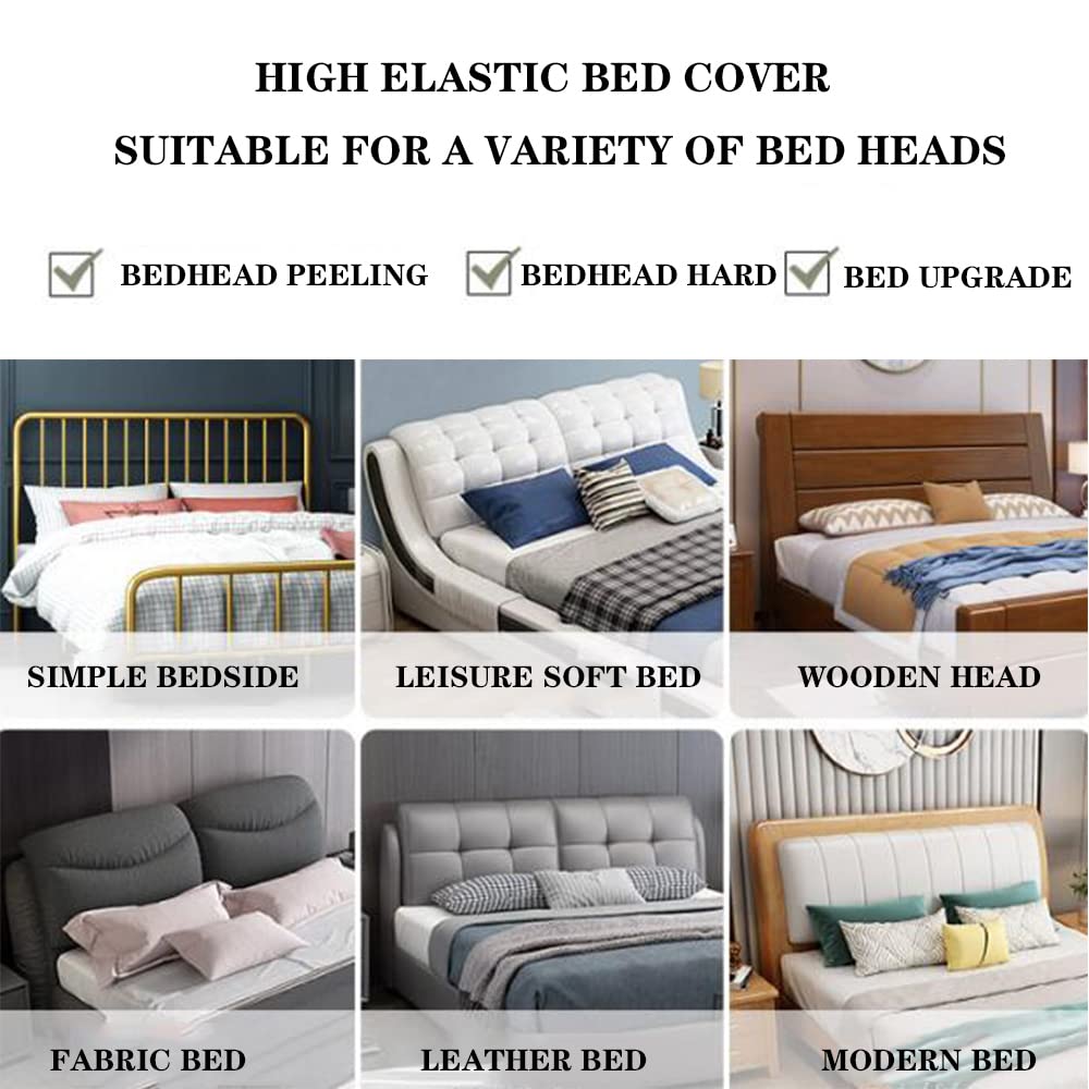 Stretch Dustproof Bed Headboard Cover - Washable Headboard Protector Slipcover for Bedroom (Purple, 90.5
