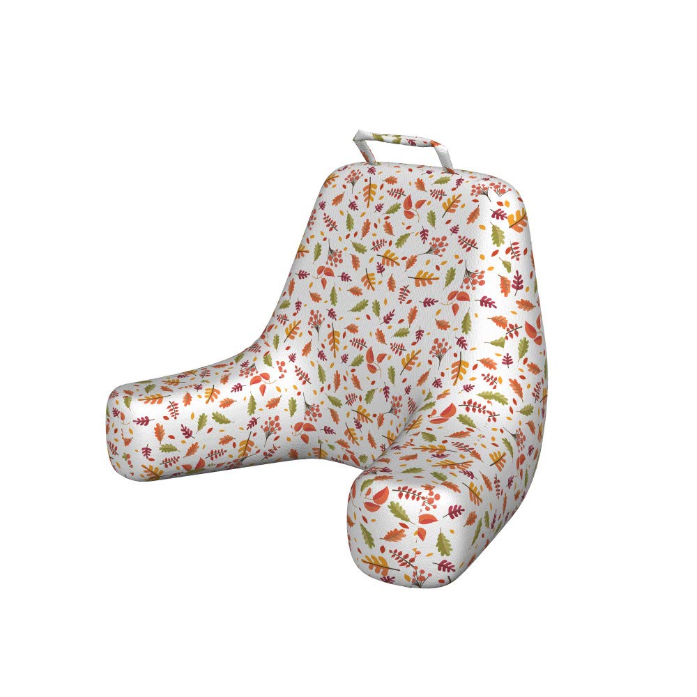 Ambesonne XL Burnt Orange Reading Pillow Cover - Autumn Leaves & Berries Pattern, Soft Fabric Bed Rest Case for Adults & Teens - Perfect for Reading, Watching TV, or Relaxing in Bed