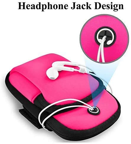 Running Armband Phone Holder for iPhone 16/15/14/13/12/11 Pro Max/XS/XR/X & Galaxy S20-S25 Ultra/Note - Adjustable Sports Armband for Running, Gym, Workout & Exercise - Secure Fit for Phones Up to 6.8