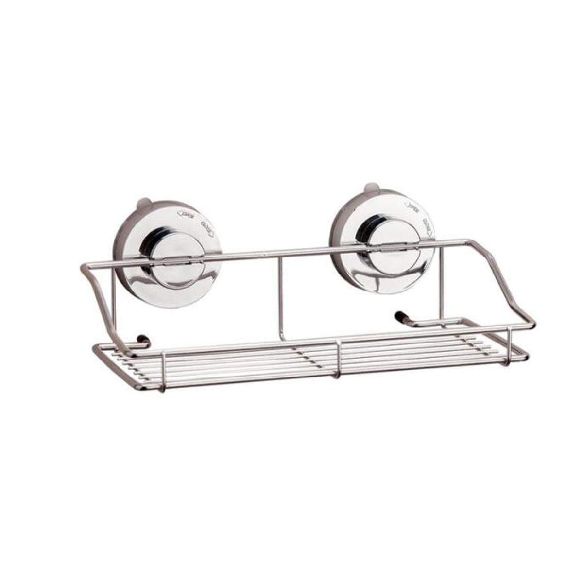 G-Tree Vacuum Suction Cup Bath & Shower Caddy - Rustproof Stainless Steel Wall Mounted Shelf Organizer for Bathroom (Shampoo, Soap, Gel Bottles) & Kitchen (Spice Jars, Seasoning Pots) - Perfect for Small Space Organization in Showers, Bathtubs & Kitchen Walls