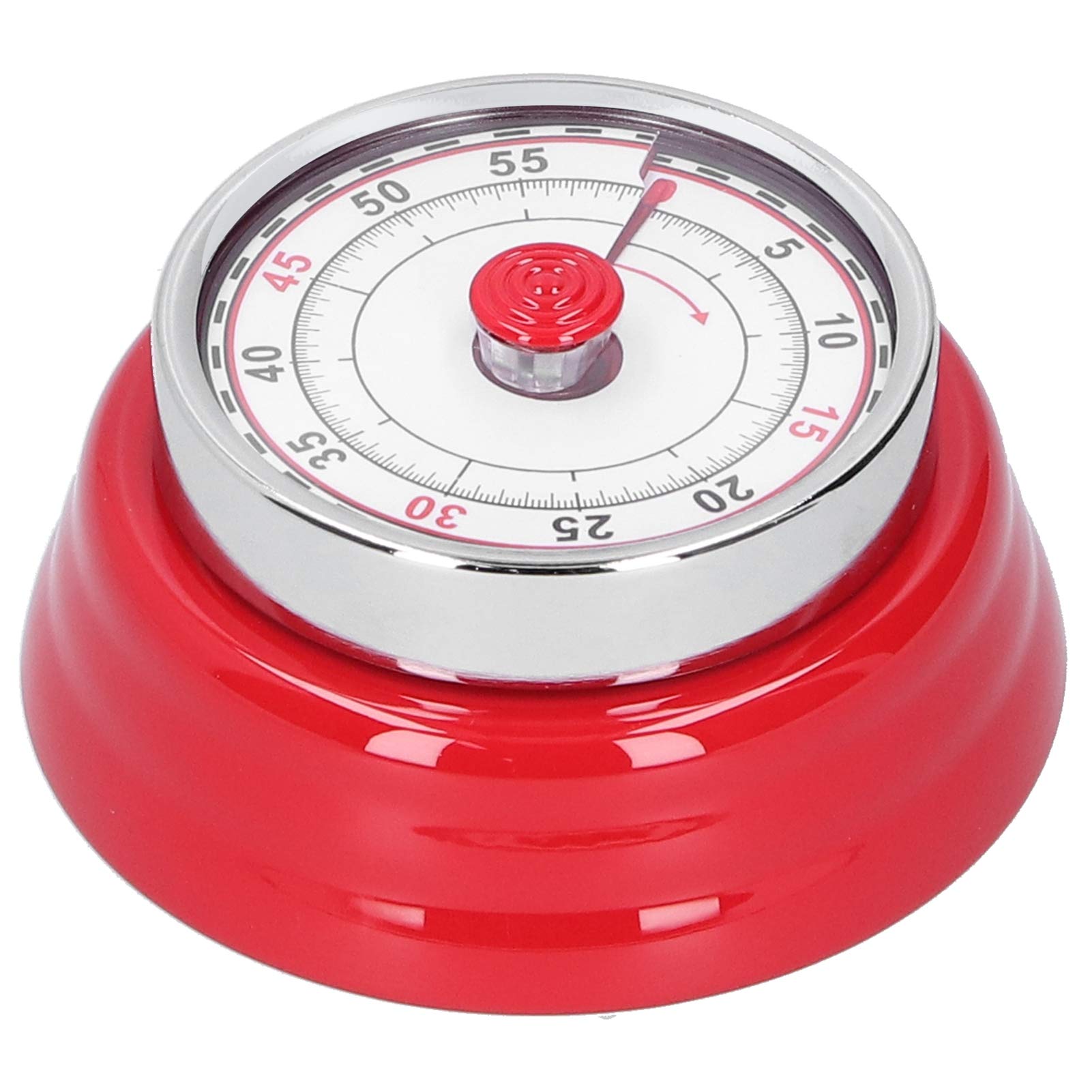 Stainless Steel Mechanical Timer - Corrosion Resistant, Durable & Easy-to-Use Kitchen Timer for Cooking, Baking, Studying | Perfect for Home, Office & Classroom (Nordic Red)