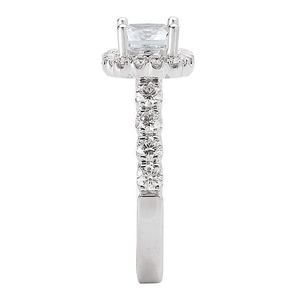 18KT White Gold 1/2 CTW Diamond Cushion Halo Engagement Ring Setting for 3/4 CT Cushion Cut Center Stone - Perfect for Proposals, Anniversaries & Special Occasions