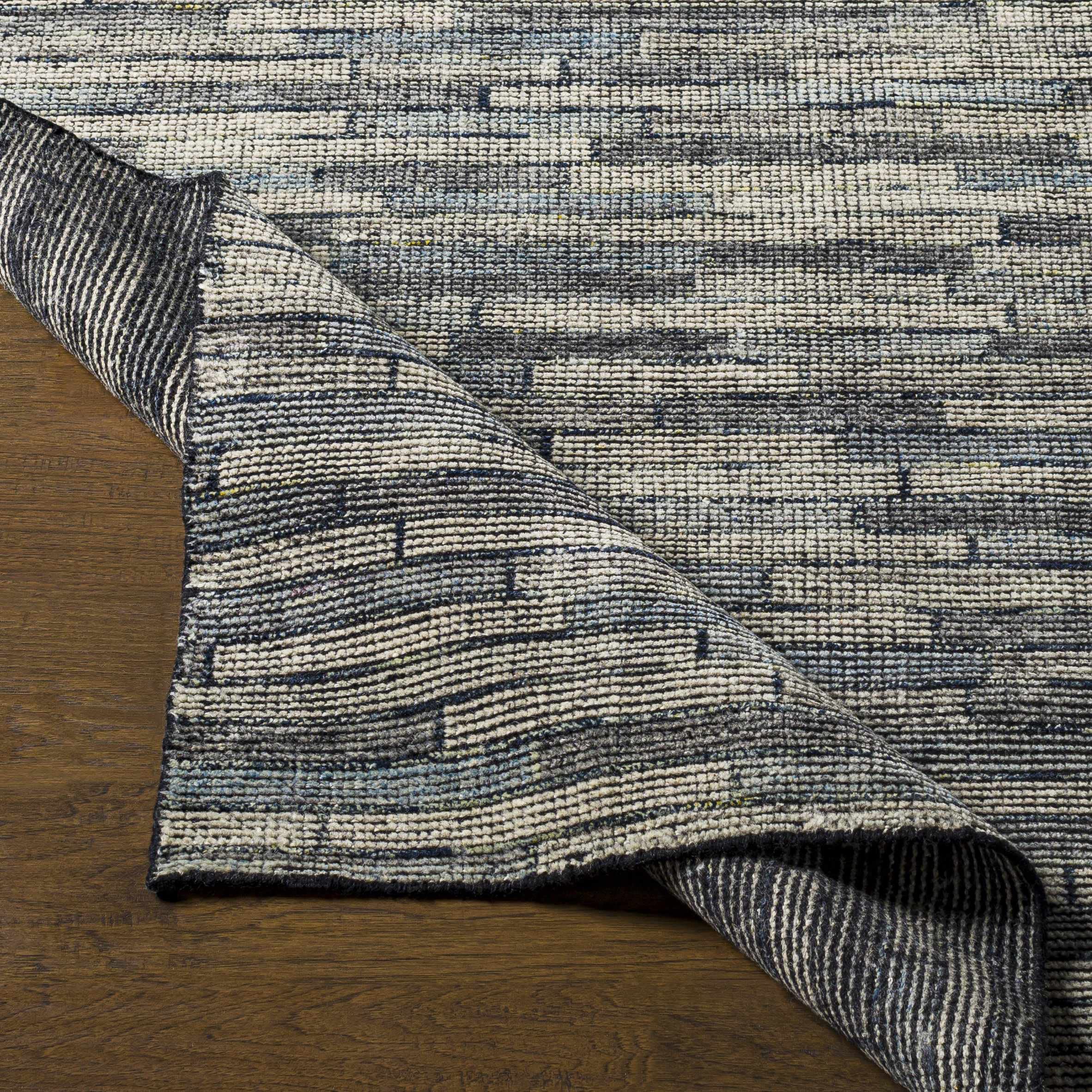 Hauteloom Willmar Wool Area Rug for Living Room & Bedroom - Modern Teal, Denim, Light Sage - 2' x 3' - Soft & Durable Handmade Rug for Cozy Home Decor