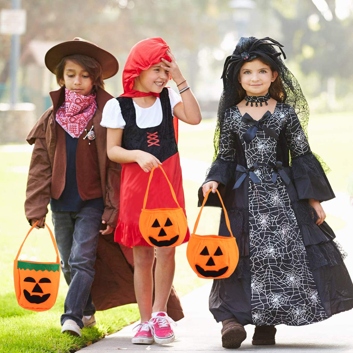 Ciieeo 2-Pack Halloween Pumpkin Tote Bags for Kids - Reusable Non-Woven Candy Collection Bags for Trick or Treating, Holiday Parties & Christmas Gift Wrapping - Perfect for Candy Storage & Sweet Treats