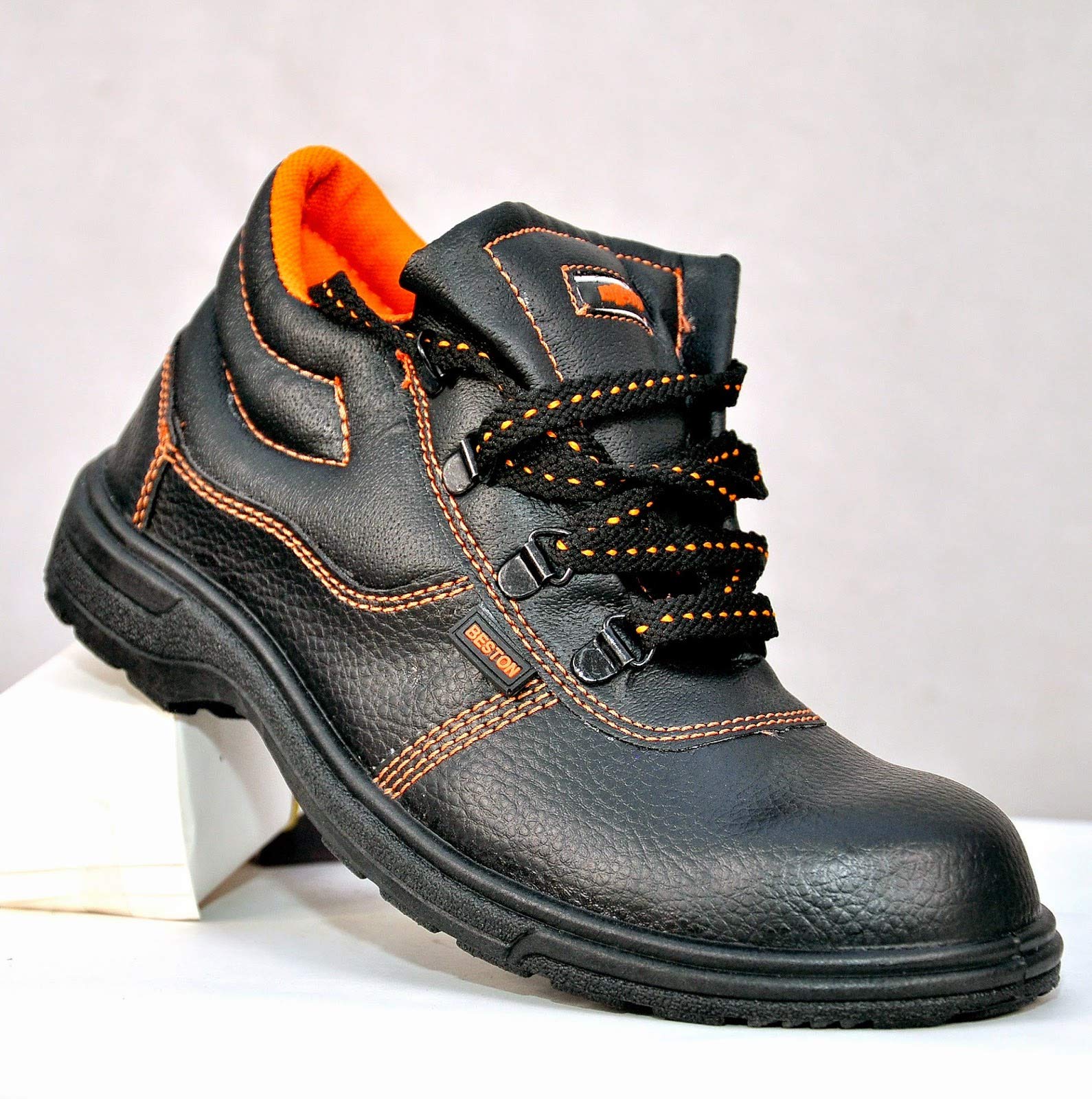 Hillson Beston Safety Shoes for Men & Women - Black Steel Toe Work Boots with Slip Resistant & Electrical Hazard Protection - Ideal for Construction, Warehouse & Industrial Work