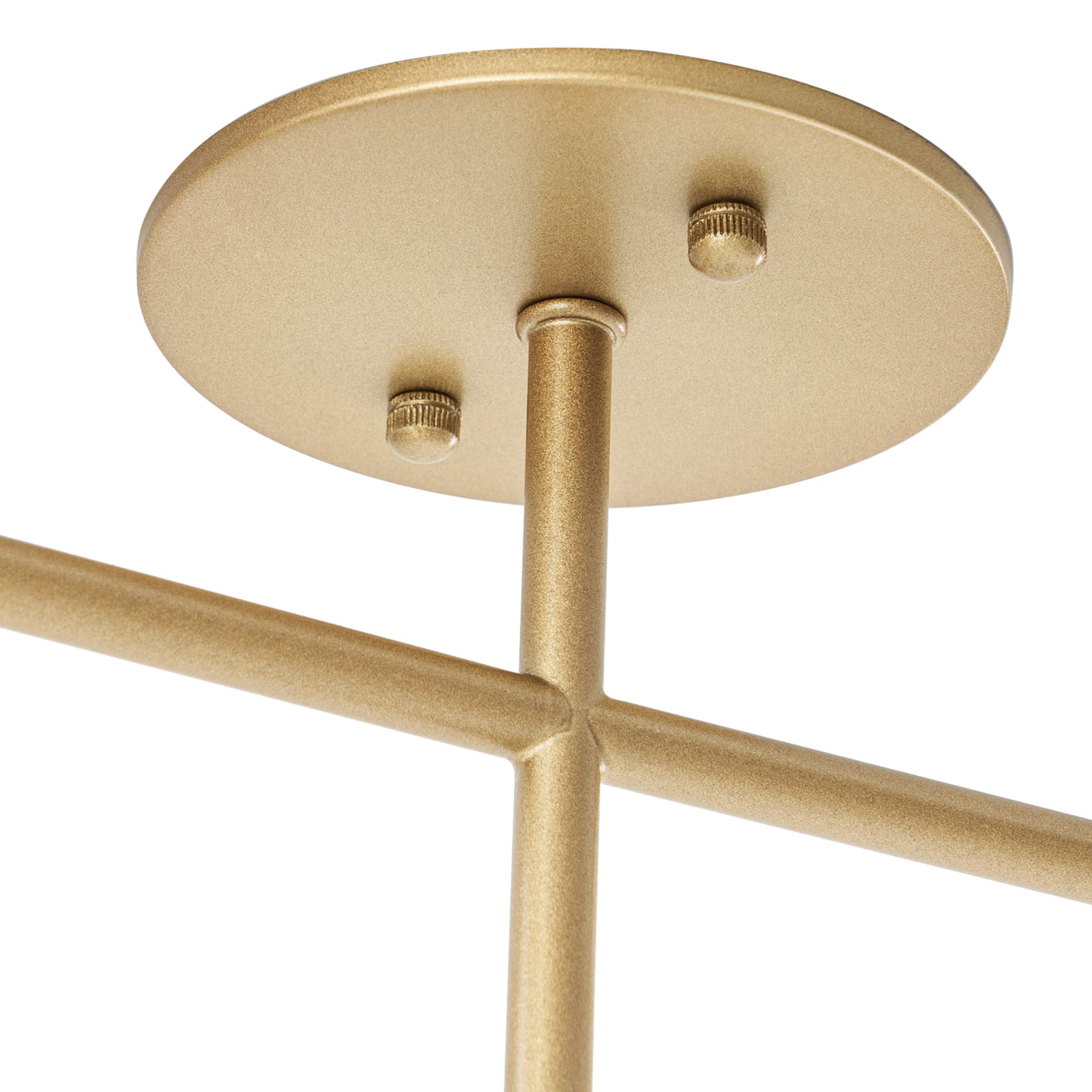 Modern 5-Light Gold Pendant Lighting Fixture - Flush Mount Chandelier for Kitchen Island, Dining Room & Home Decor | Dimmable LED Bulbs Included | Perfect for Farmhouse, Industrial & Contemporary Interiors