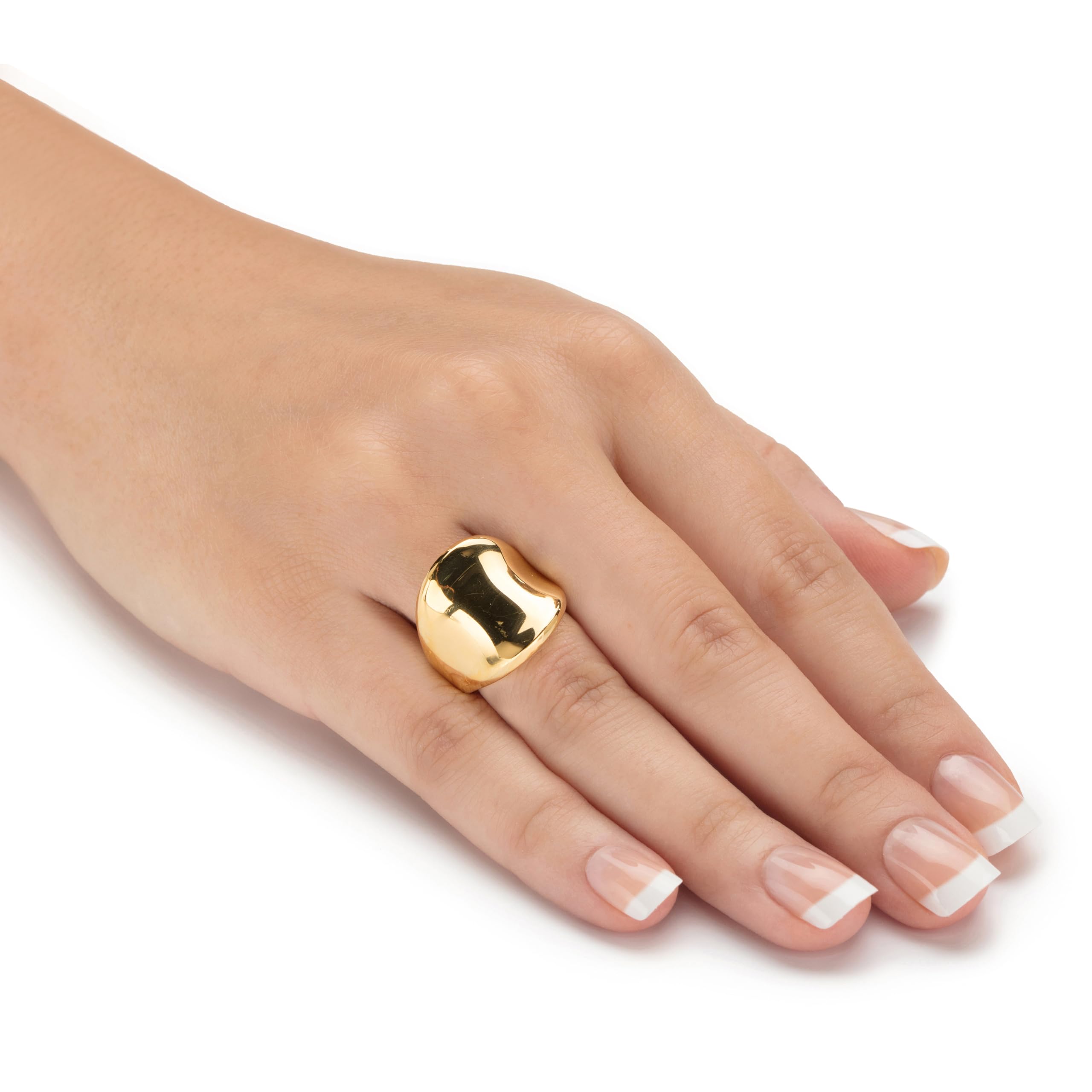 14K Yellow Gold Nano Diamond Resin Filled Freeform Ring for Women - Handmade Boho Concave Ring Size 6-10 - Perfect for Weddings, Parties & Everyday Boho Jewelry