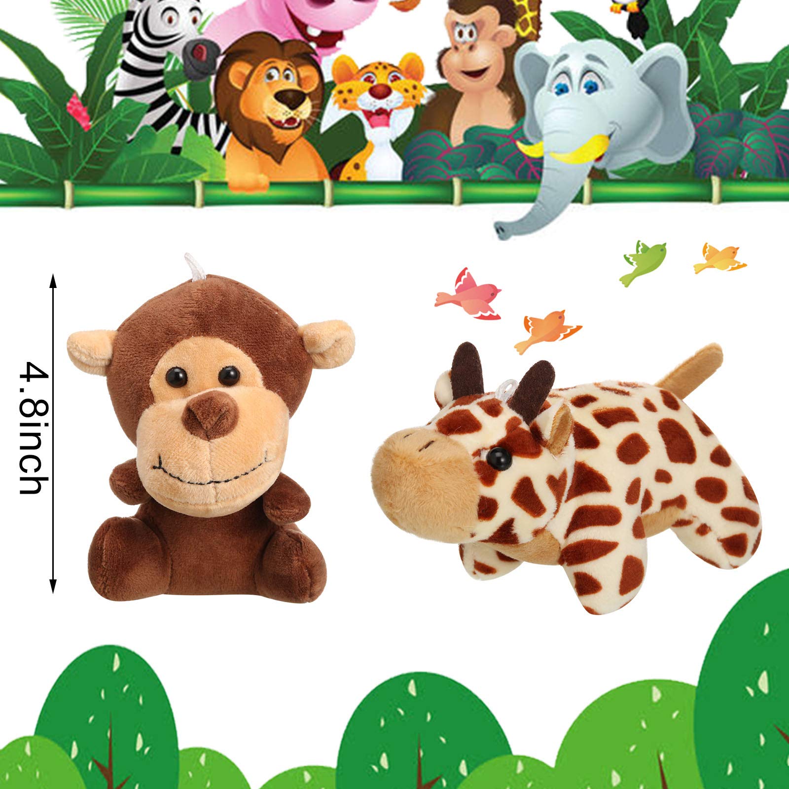 Sumind 12-Piece Mini Stuffed Forest Animals Plush Toy Set - 4.8