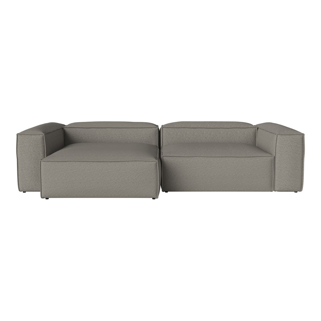 Cosima 2-Seater Sofa with Chaise Lounge - Modern Fabric Sectional Couch for Small Spaces, Living Room & Apartment Furniture (Gray) - Perfect for Relaxing, Entertaining & Small Space Living