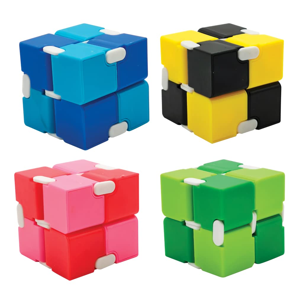 Raymond Geddes Infinity Cube Fidget Toys Pack of 12 - Stress Relief Sensory Toys for Kids & Adults - Fun Party Favors, Classroom Prizes & Office Desk Toys - Perfect for ADHD, Anxiety Relief & Focus Enhancement