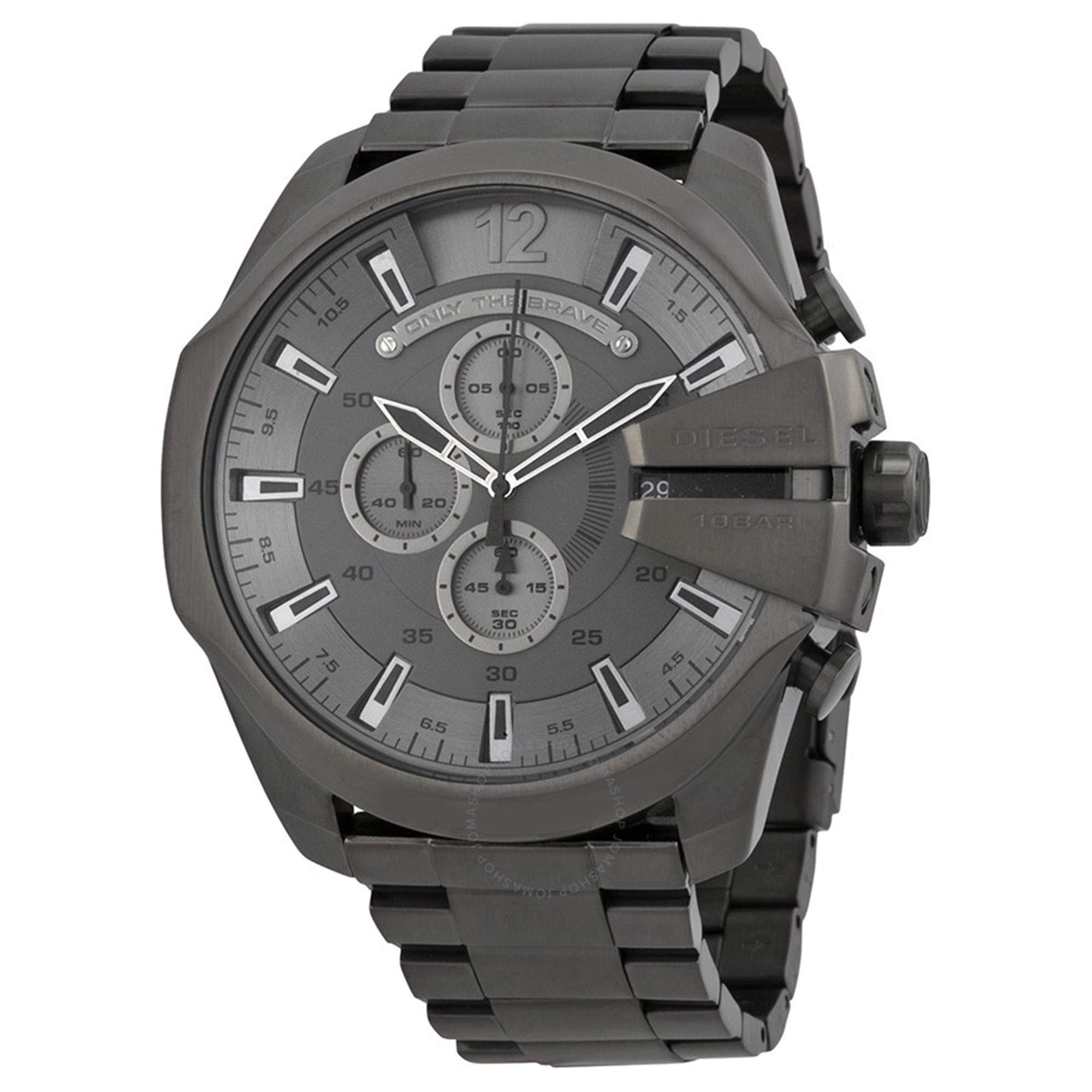 Diesel Mega Chief Gunmetal Men's Watch - Stylish Chronograph for Casual & Business Wear