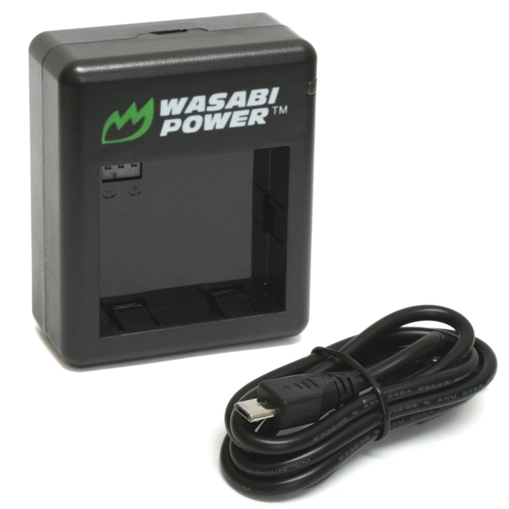 Wasabi Power Dual USB Battery Charger for Xiaomi Yi Sport Action Camera - Fast Charging for Travel, Outdoor Adventures & Vlogging