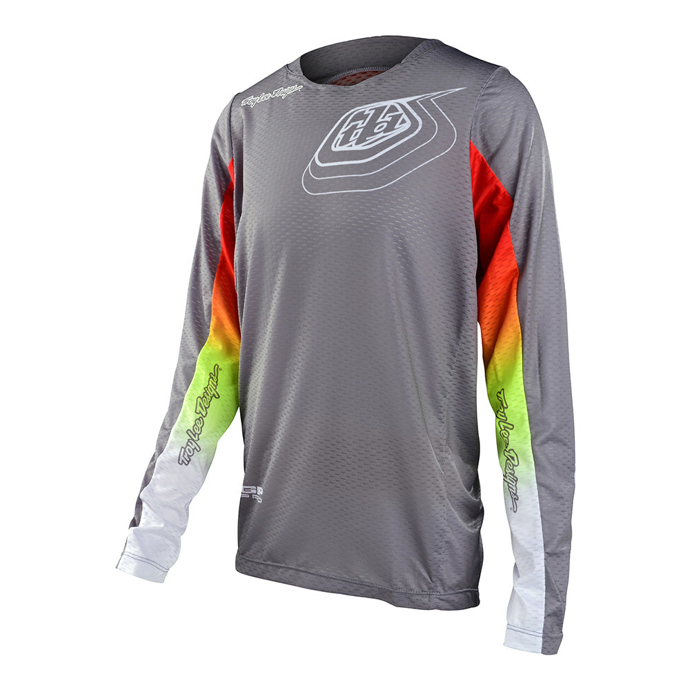 Youth GP Pro Air Jersey - Richter Silver/Fire - Lightweight & Breathable for Cycling, Running & Outdoor Sports